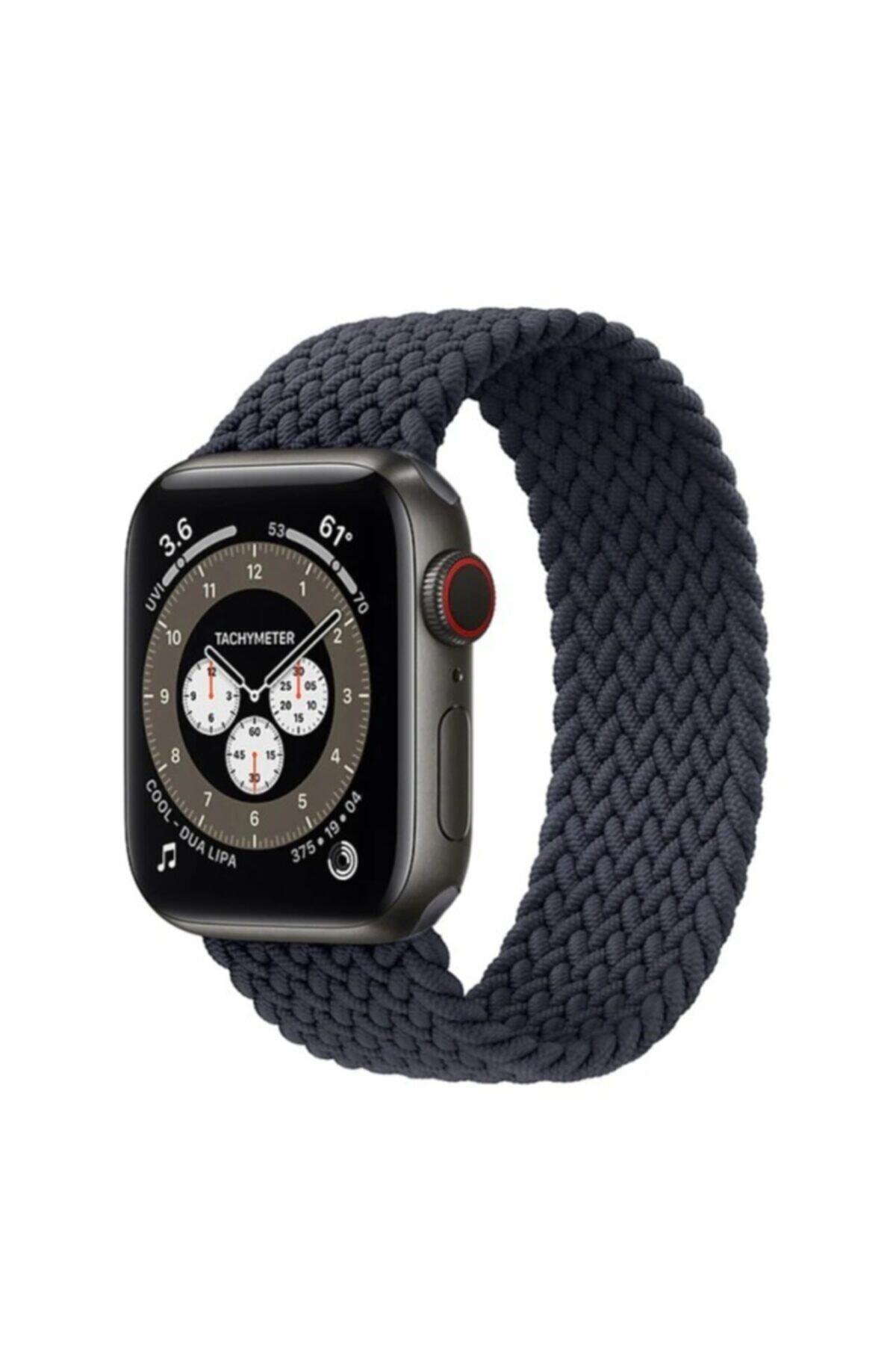 Hayal Kılıf Füme Watch 1-2-3-4-5-6-se Uyumlu Solo Örme Loop Kordon 38-40mm