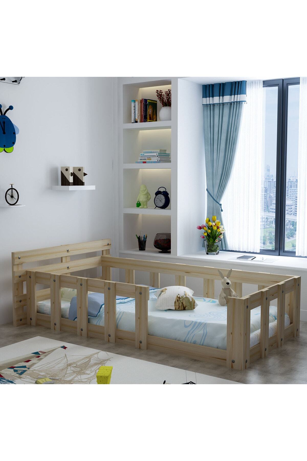 Festival Mobilya Montessori Yatak Full Çam Ağaç Karyola Montessori Karyola A8035-90x190 90x190 Yatak Uyumlu