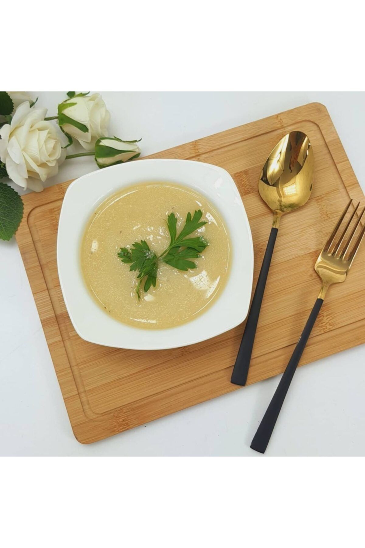 bazaragel Tekbir Bone Porselen Kare Çorba Kasesi 6'lı