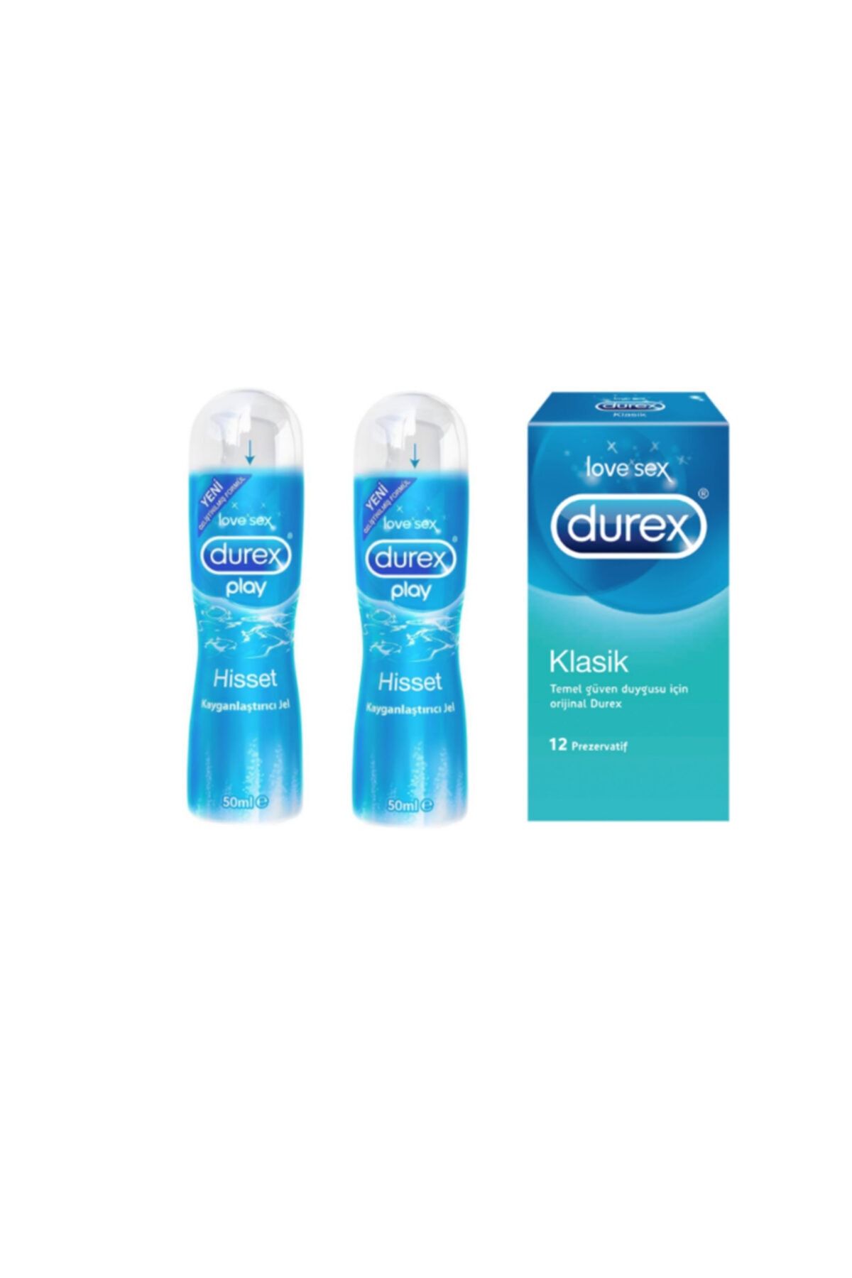 Durex Su Bazlı 50ml Kayganlaştırıcı Jel X2 Adet + Klasik Prezervatif 12' li