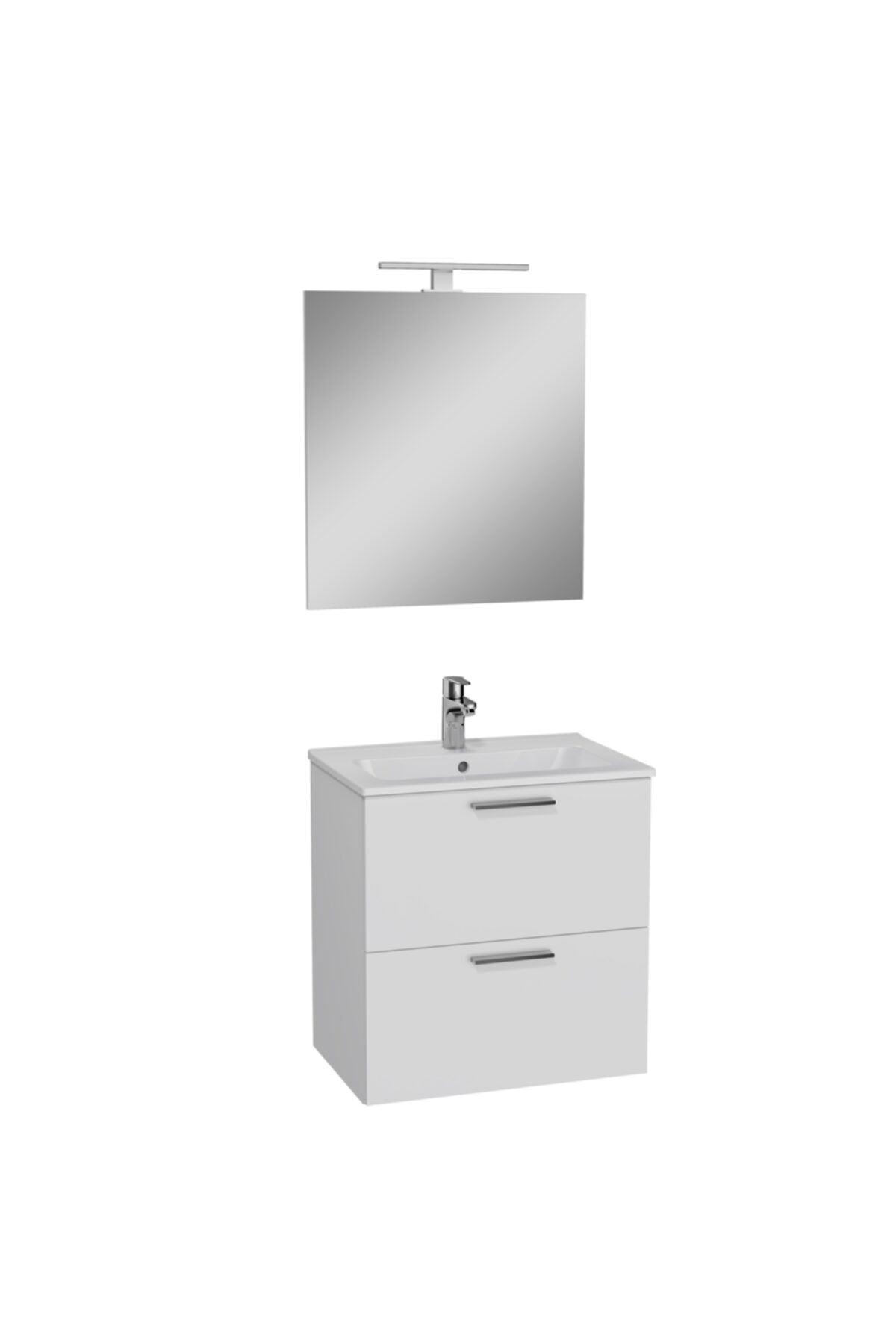 VitrA Mia 75021 Banyo Dolabı Seti, Çekmeceli, 60 Cm, Parlak Beyaz