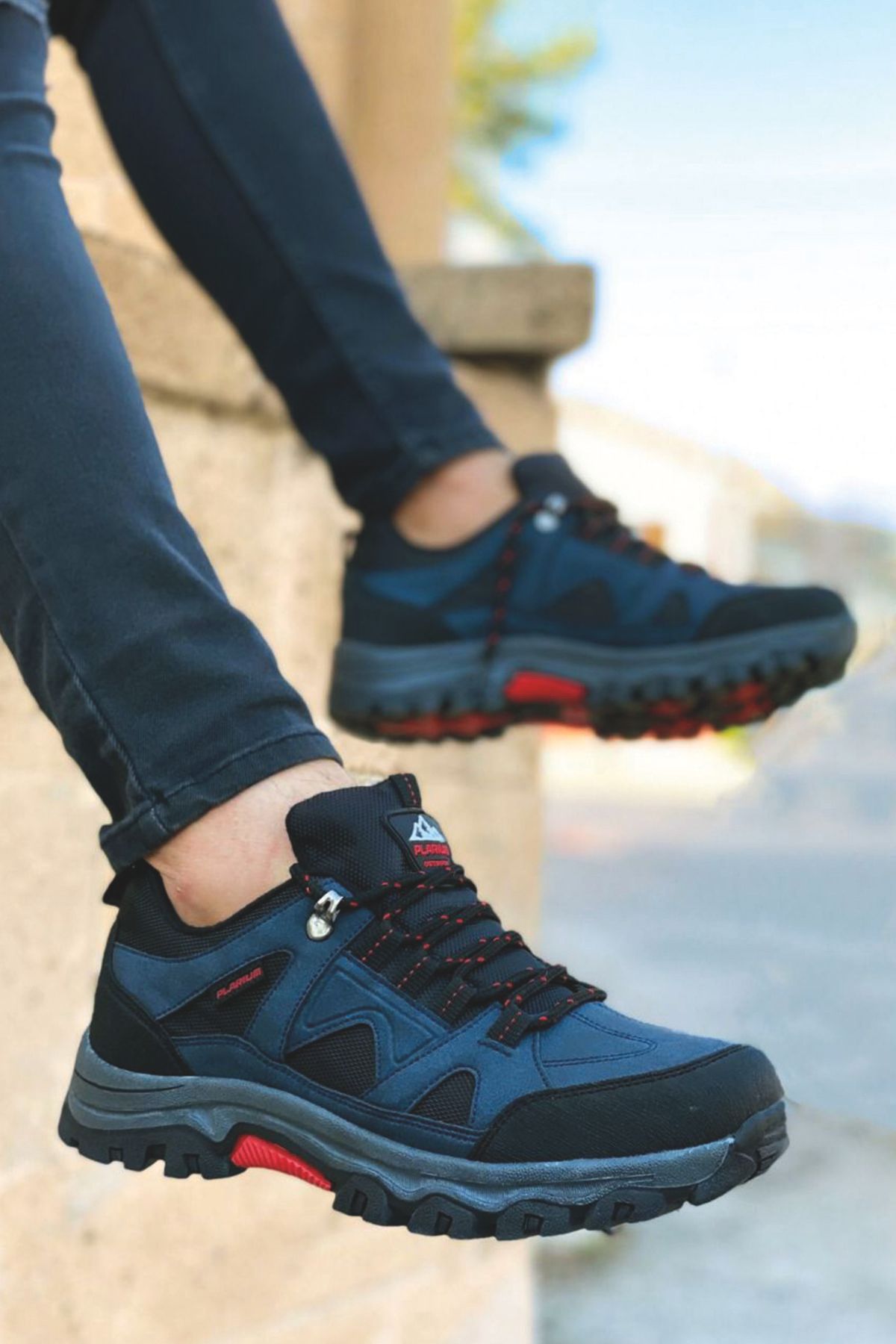 SOYLU M&A Soğuğa Dayanıklı Kışlık Trekking Ayakkabı Sneaker Kısa Bot Siyah Mavi