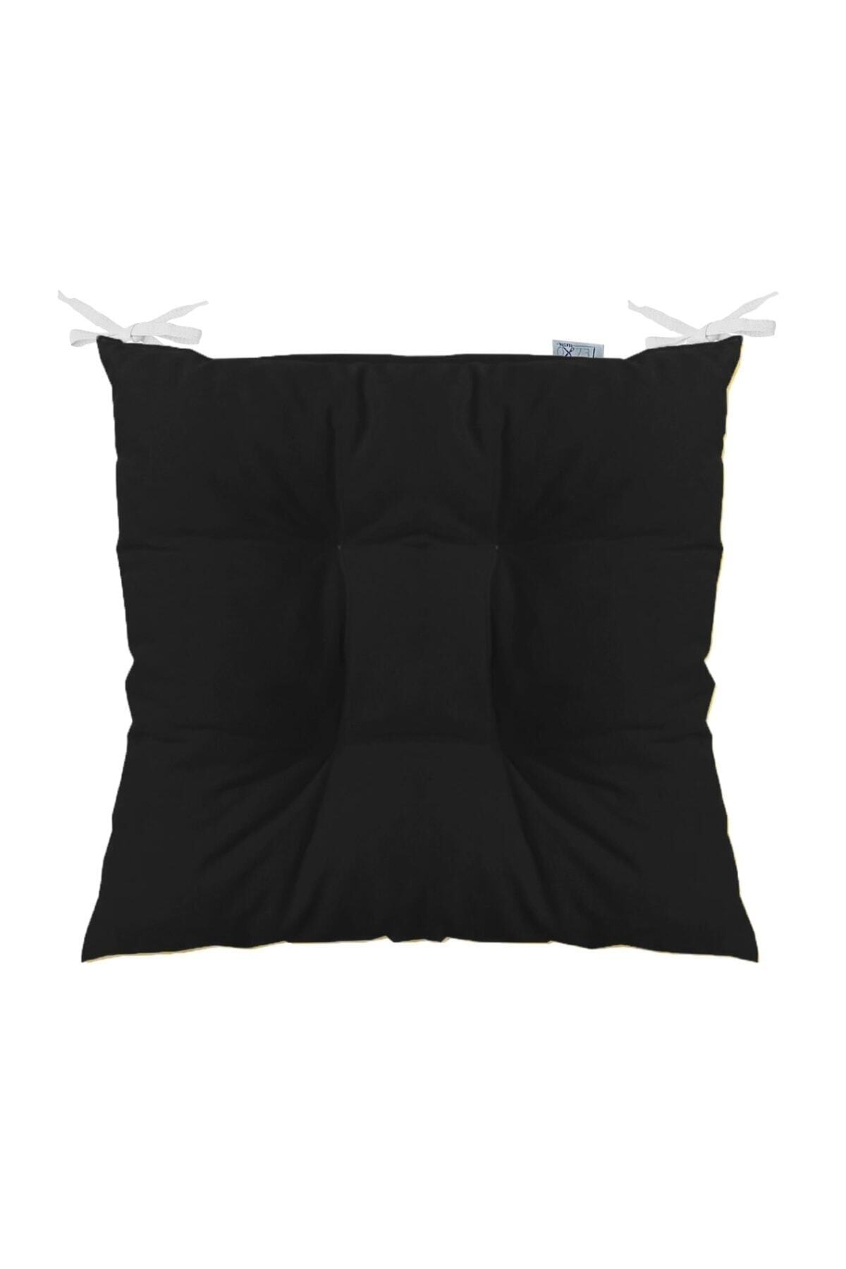 TEZKOTEKSTİL Pofidik Kare Sandalye Minderi 40 X 40 Cm Siyah