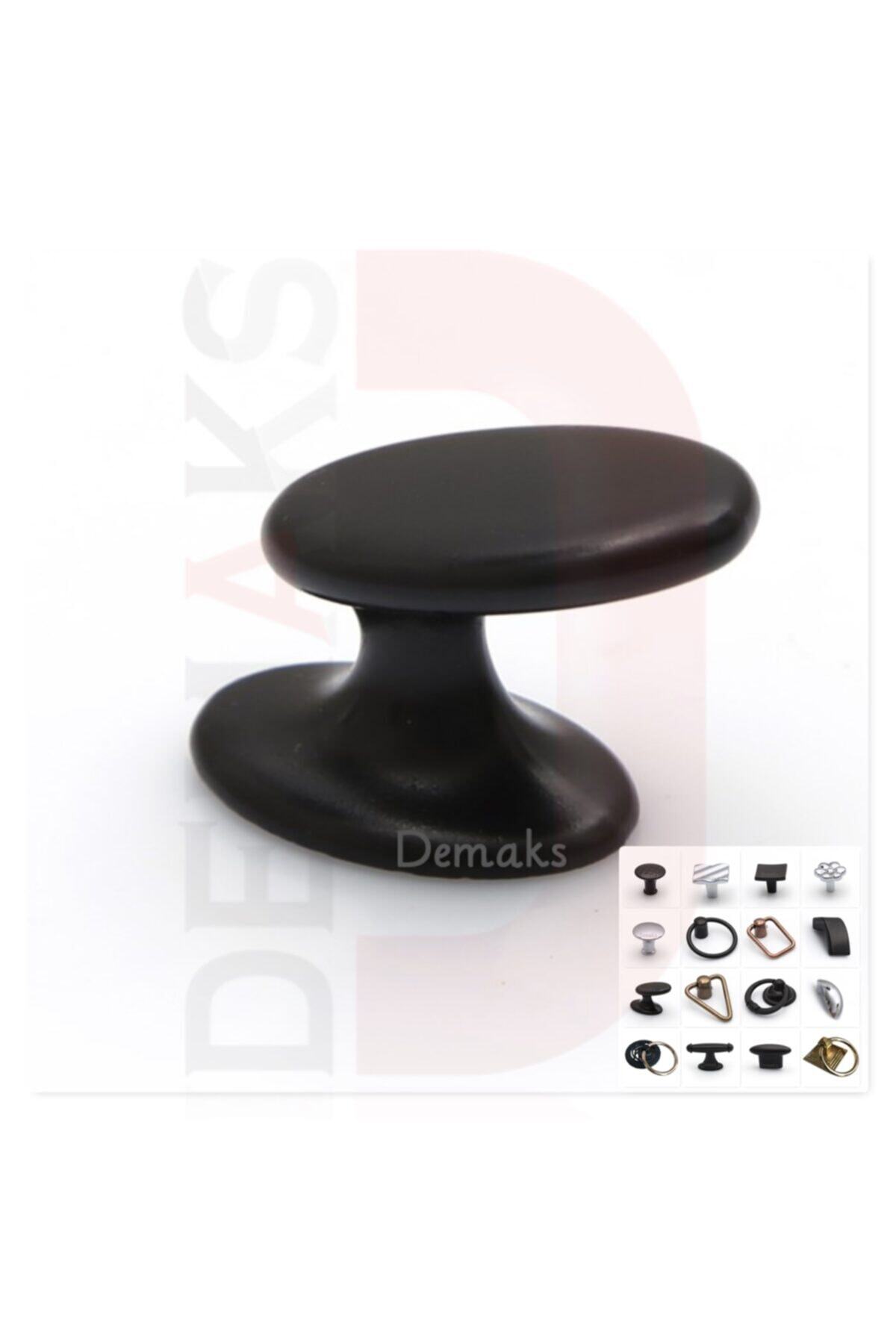 Demaks Tırnak Düğme Siyah (1ADET) Tek Vidalı Mobilya Dolap Çekmece Kulpları