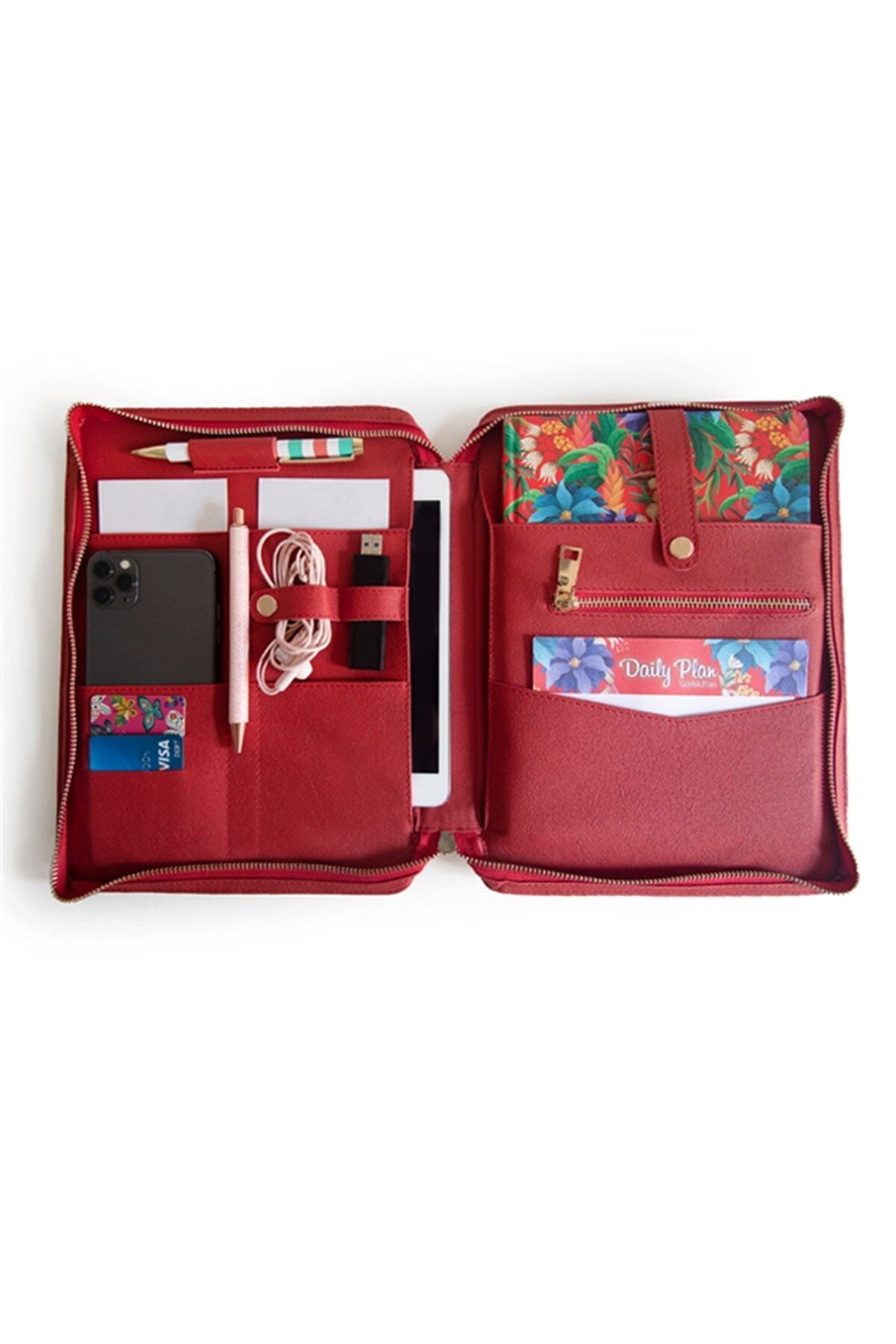 Le Color Organizer 17x24 Defter,10.2 Inç Ipad Çanta Kırmızı