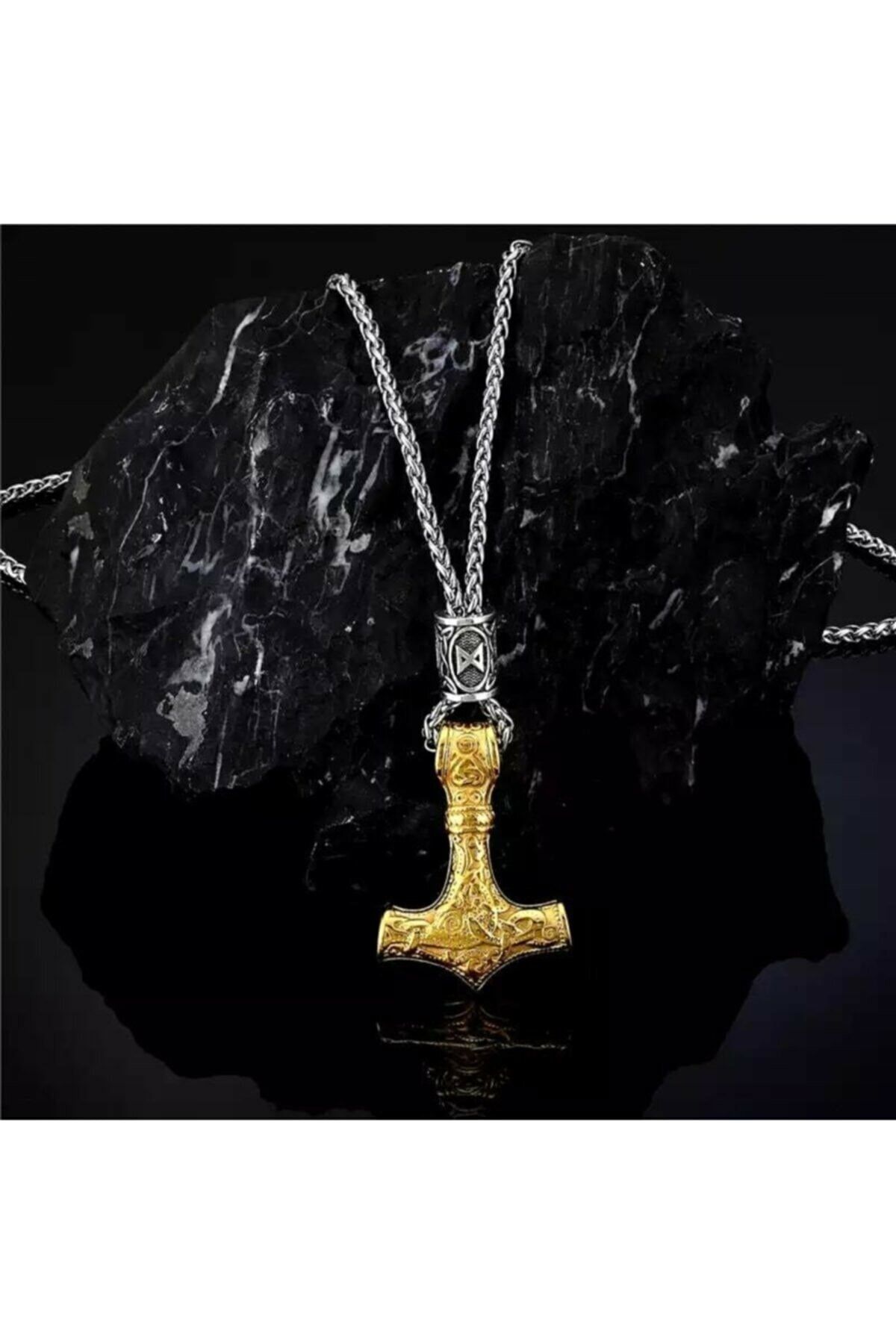 Viking Iskandinav Oidin Hammer Çekiç Kolye Paslanmaz Çelik