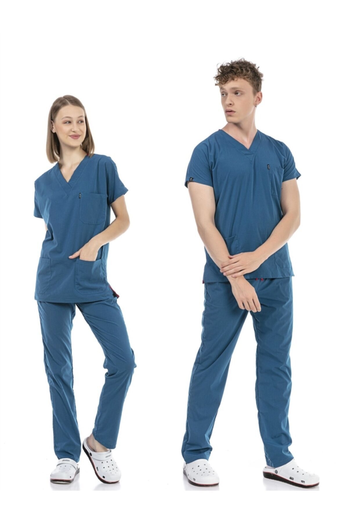 Çatı Medikal Ultralycra Basic - Doktor Hemşire Forma Takımı (UNISEX), Petrol Mavi