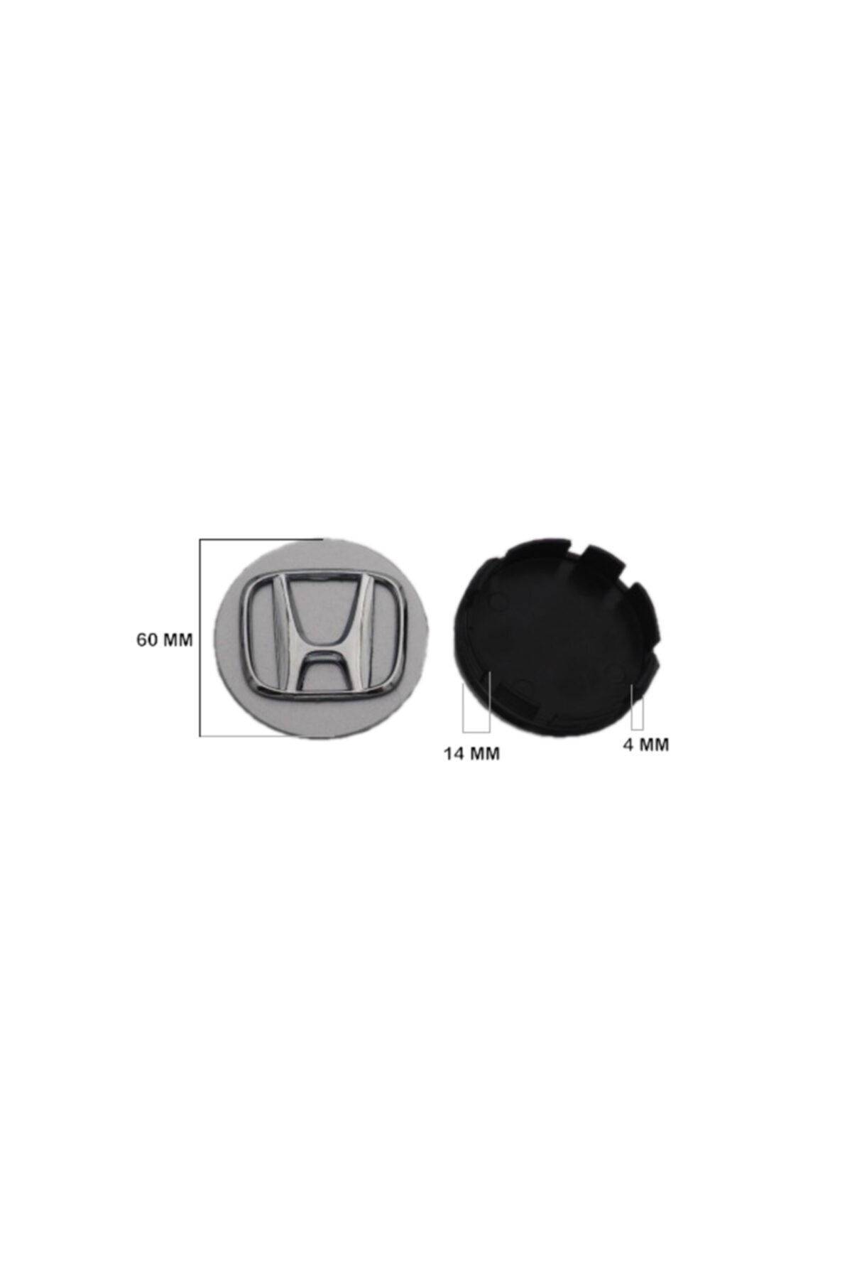 Honda Jant Göbeği Arması Q60-56 3d Küçük Gri-krom 7727 4' Lü Set