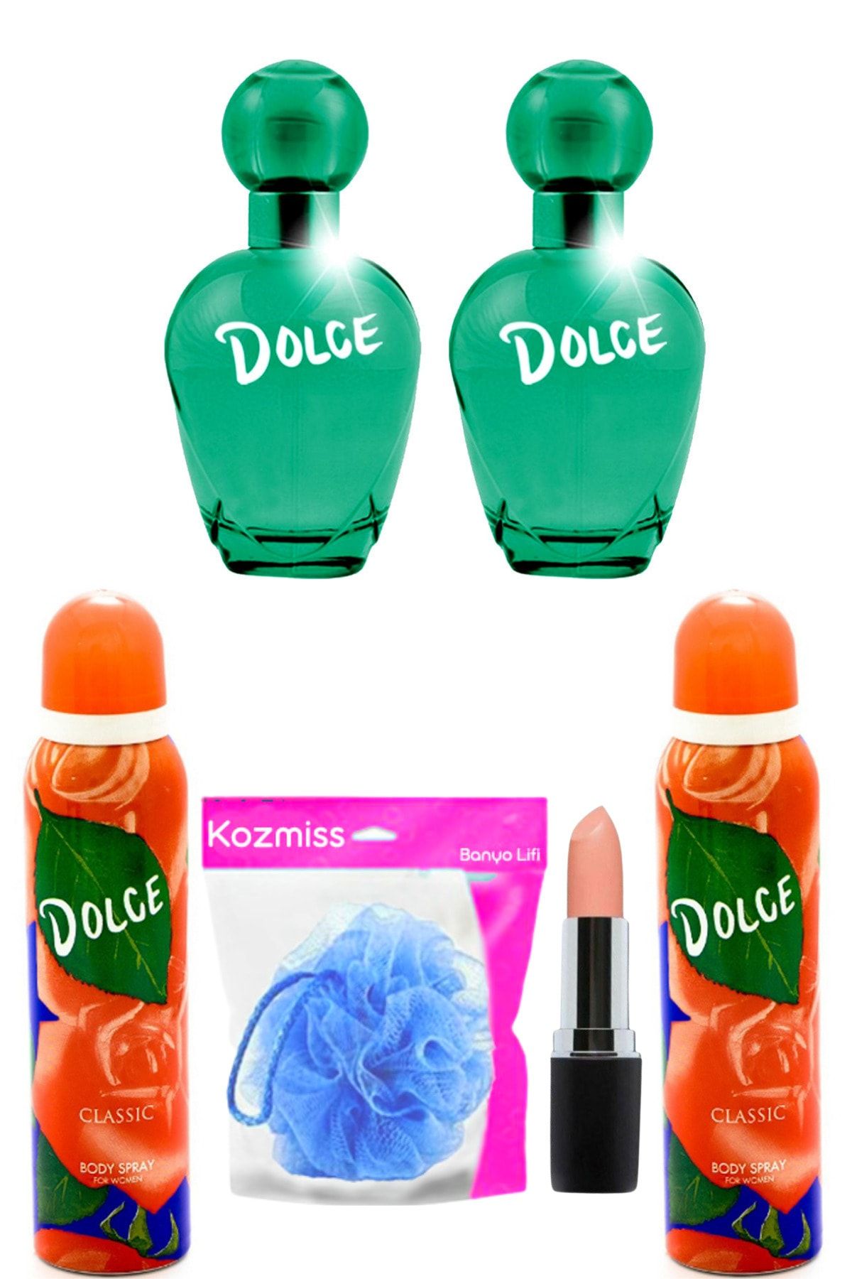 Dolce Classic Edt 100 Ml Kadın Parfüm + Deo 150 Ml (2 Kutu) + Ruj + Lif