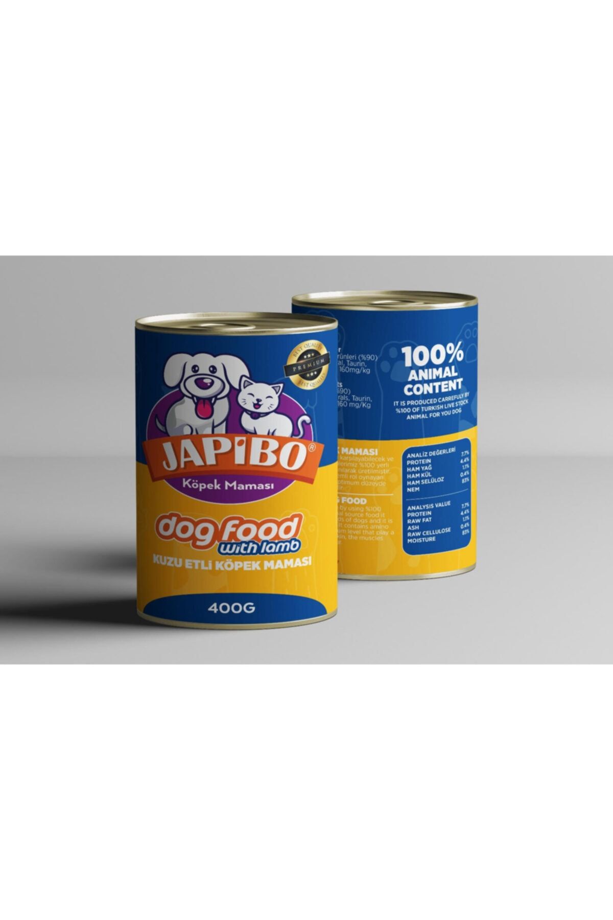 JAPİBO 24'lü Kuzu Etli Köpek Maması Konserve 24x400gr