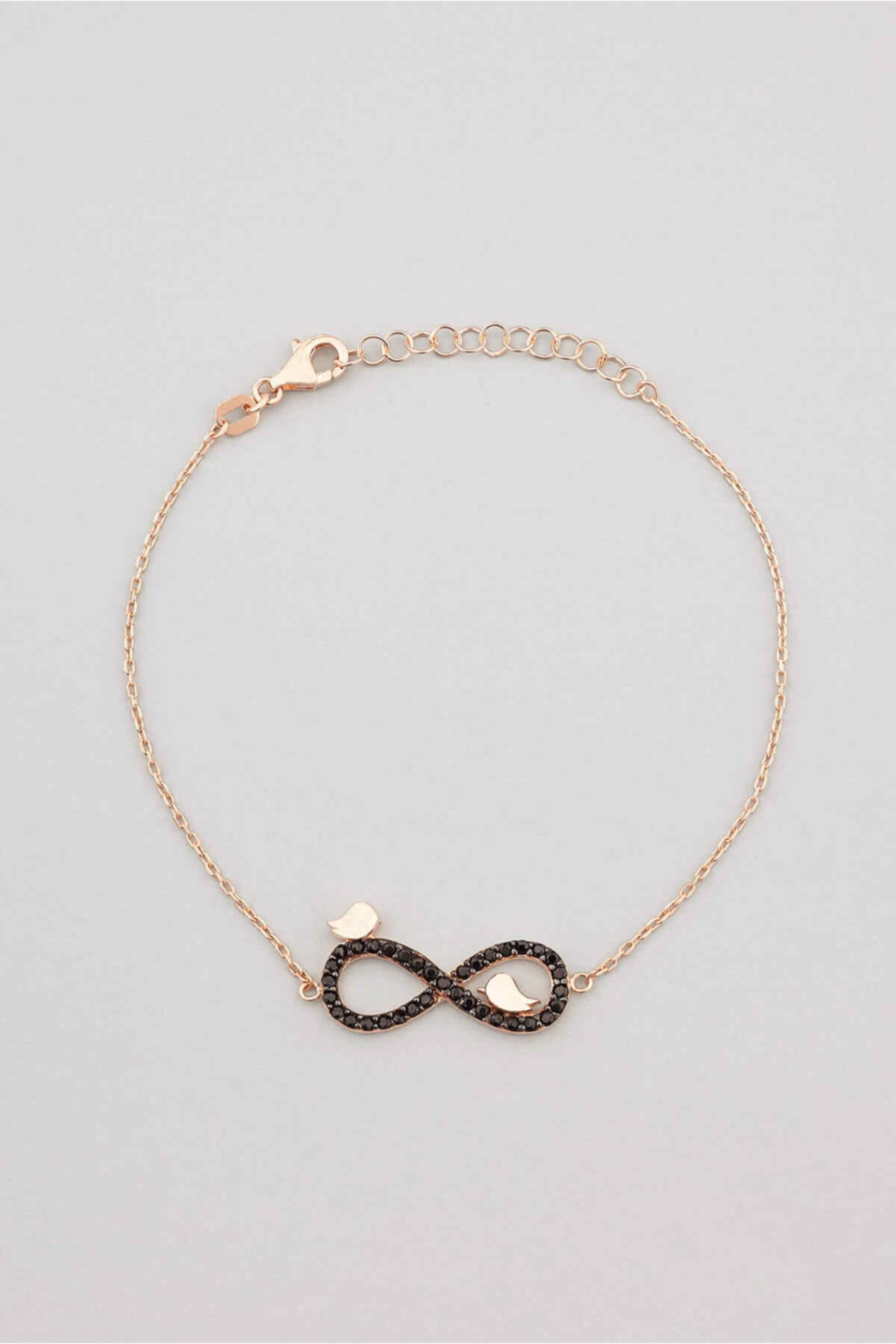 So CHIC... 18 Ayar Rose Altın Kaplama Sonsuzluk 19 Cm Gümüş Bileklik