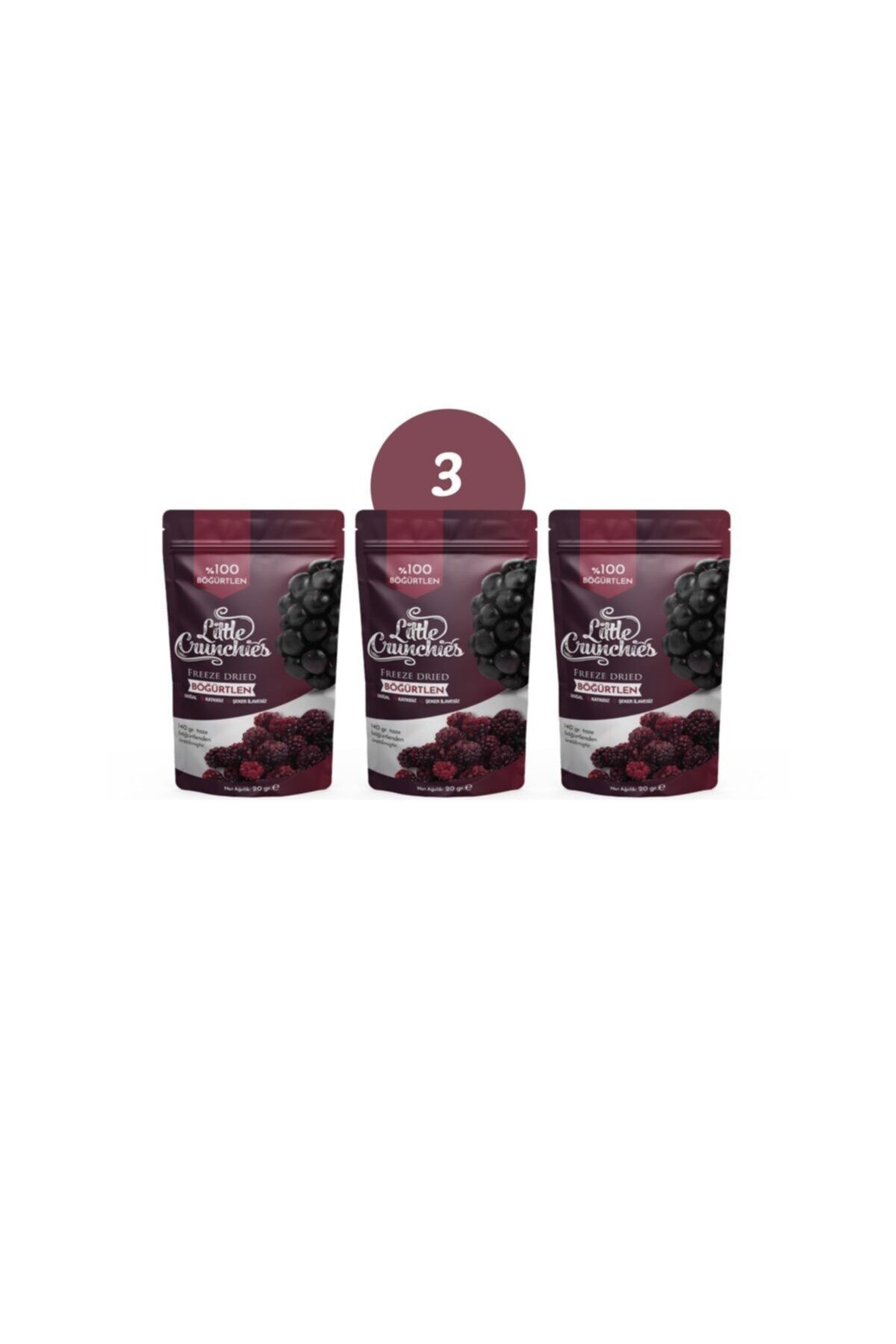 Little Crunchies Freeze Dried Böğürtlen 3'lü Paket
