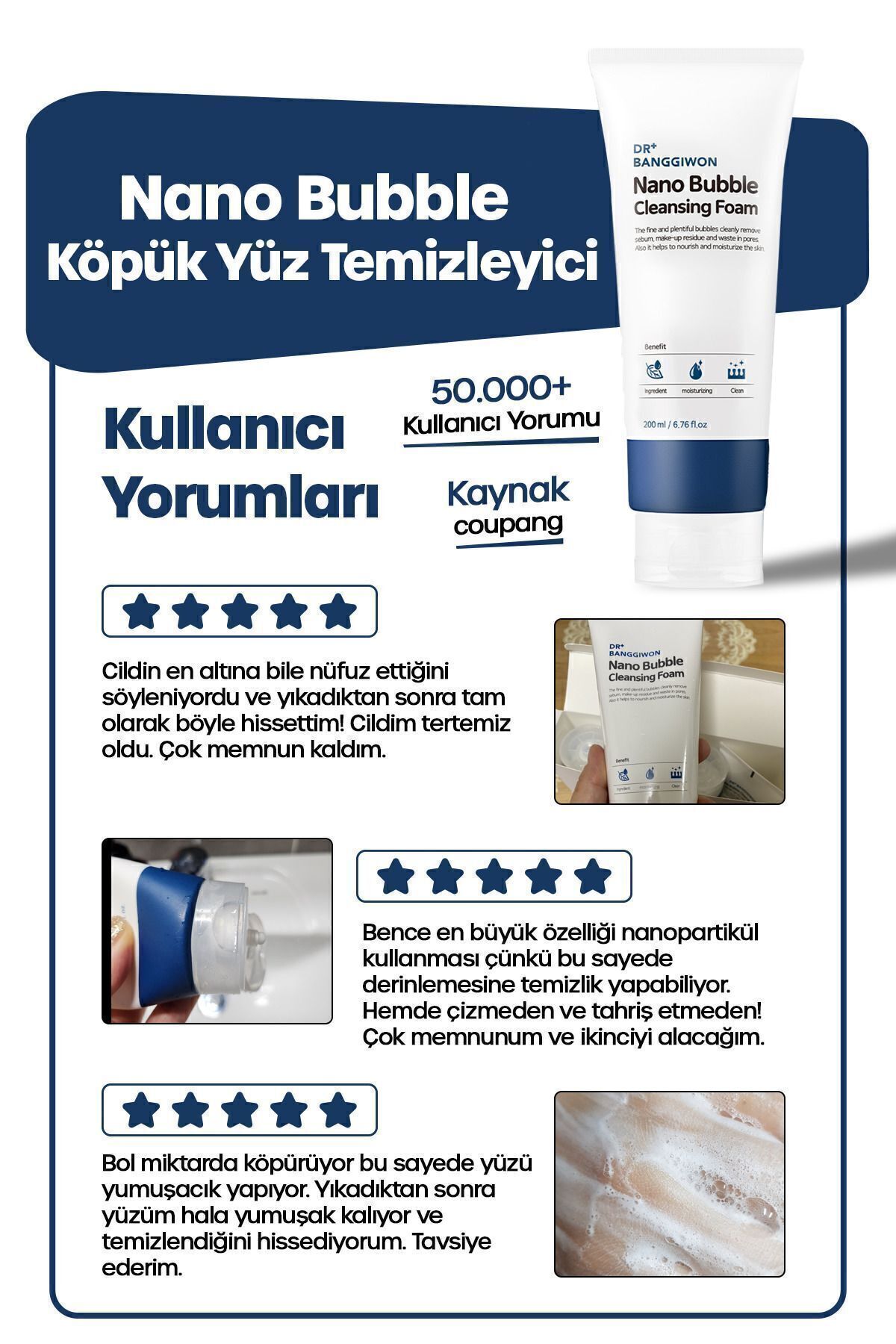 Dr. Banggiwon Nano Bubble Kabarcık Yüz Temizleme Köpüğü 200 ml