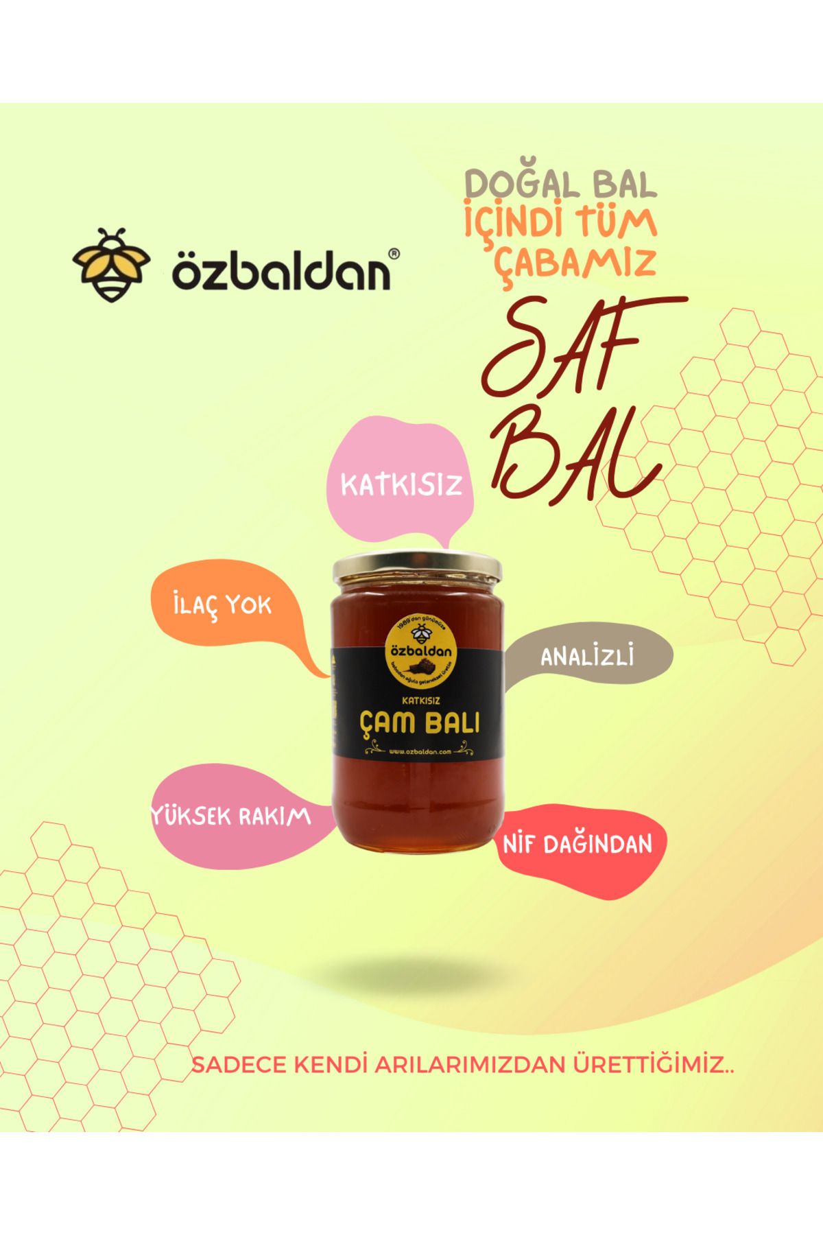 Katkısız (HAKİKİ,DOĞAL) Çam Süzme Bal 850 Gr.