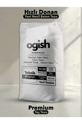 Premium Taş Tozu - Hızlı Donan Profesyonel Taş Tozu - Mumluk & Vazo Döküm Harcı | 10 Kg - Beyaz | Image 0
