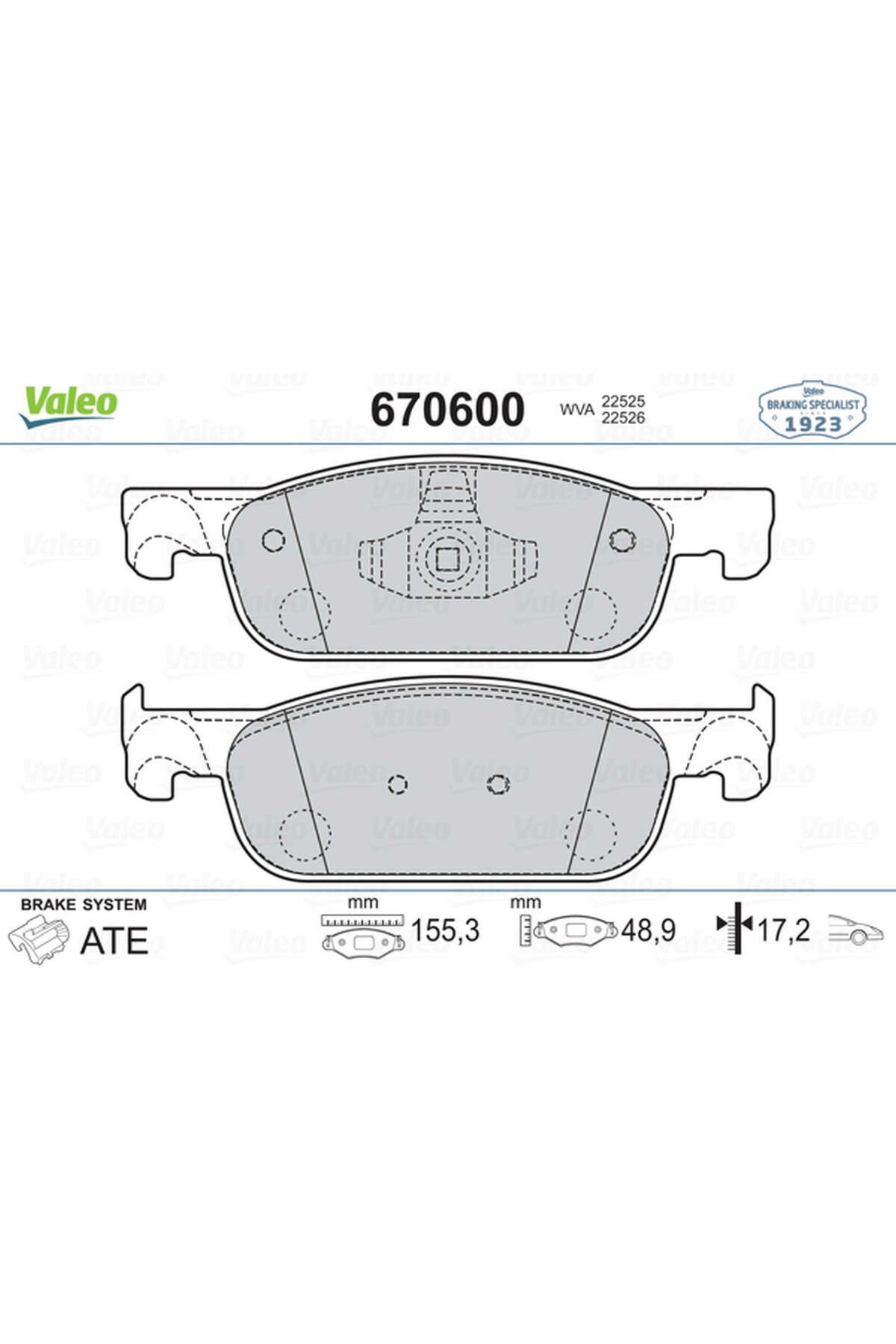 Valeo ÖN BALATA CLIO IV 0.9TCE-1.2-1.5DCI 12...