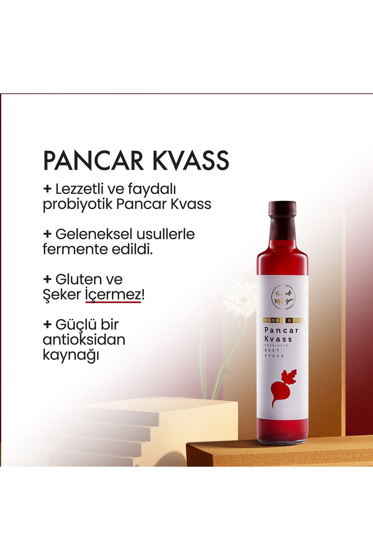 Doğal Fermantasyon Pancar Kvass - Kırmızı Pancar Şalgam Mor Havuç Içeren Lakto Fermente Içecek