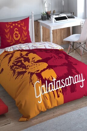 Lisanslı Galatasaray Aslan Logo Tek Kişilik Nevresim Takımı Image 0