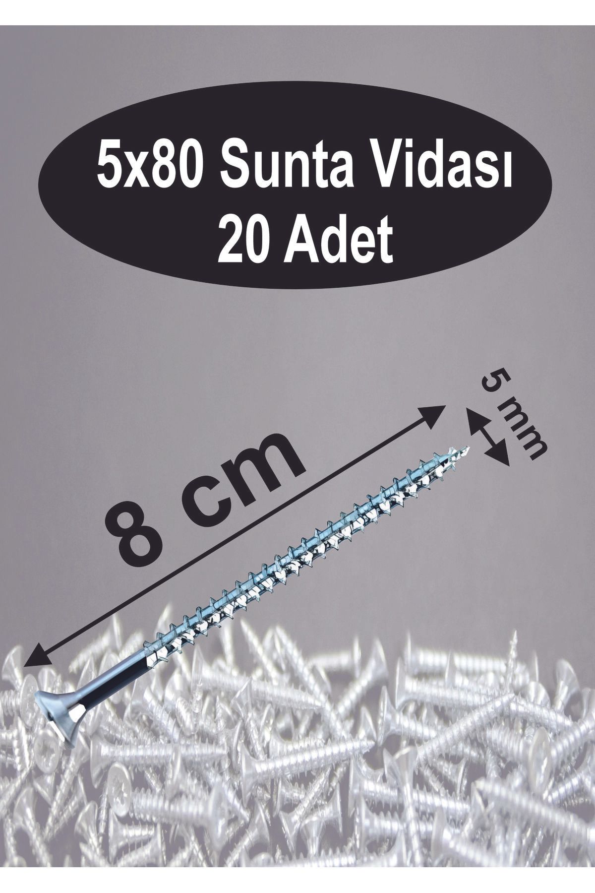 Dempol 5x80 Sunta Vidası 20Adet