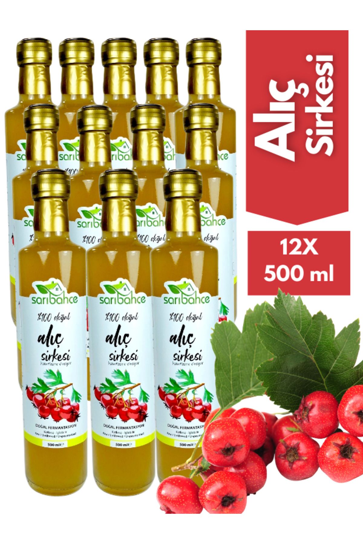 Sarıbahçe Alıç Sirkesi 500 ml12'li Paket - Or...