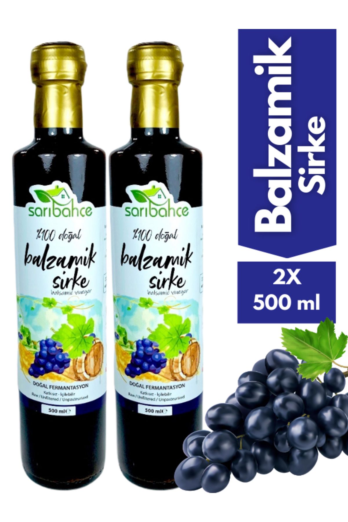 Sarıbahçe Balzamik Sirke 500ml 2'li Paket - O...