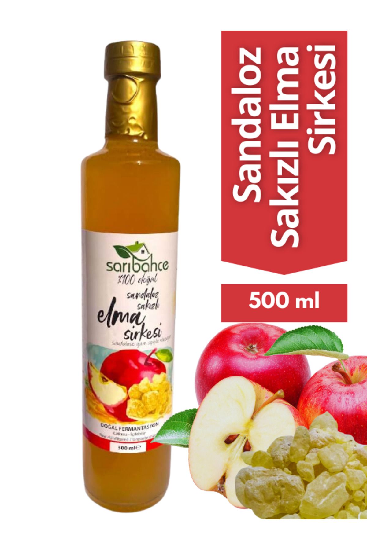 Sarıbahçe Sandaloz SakızlıElma Sirkesi 500 ml...