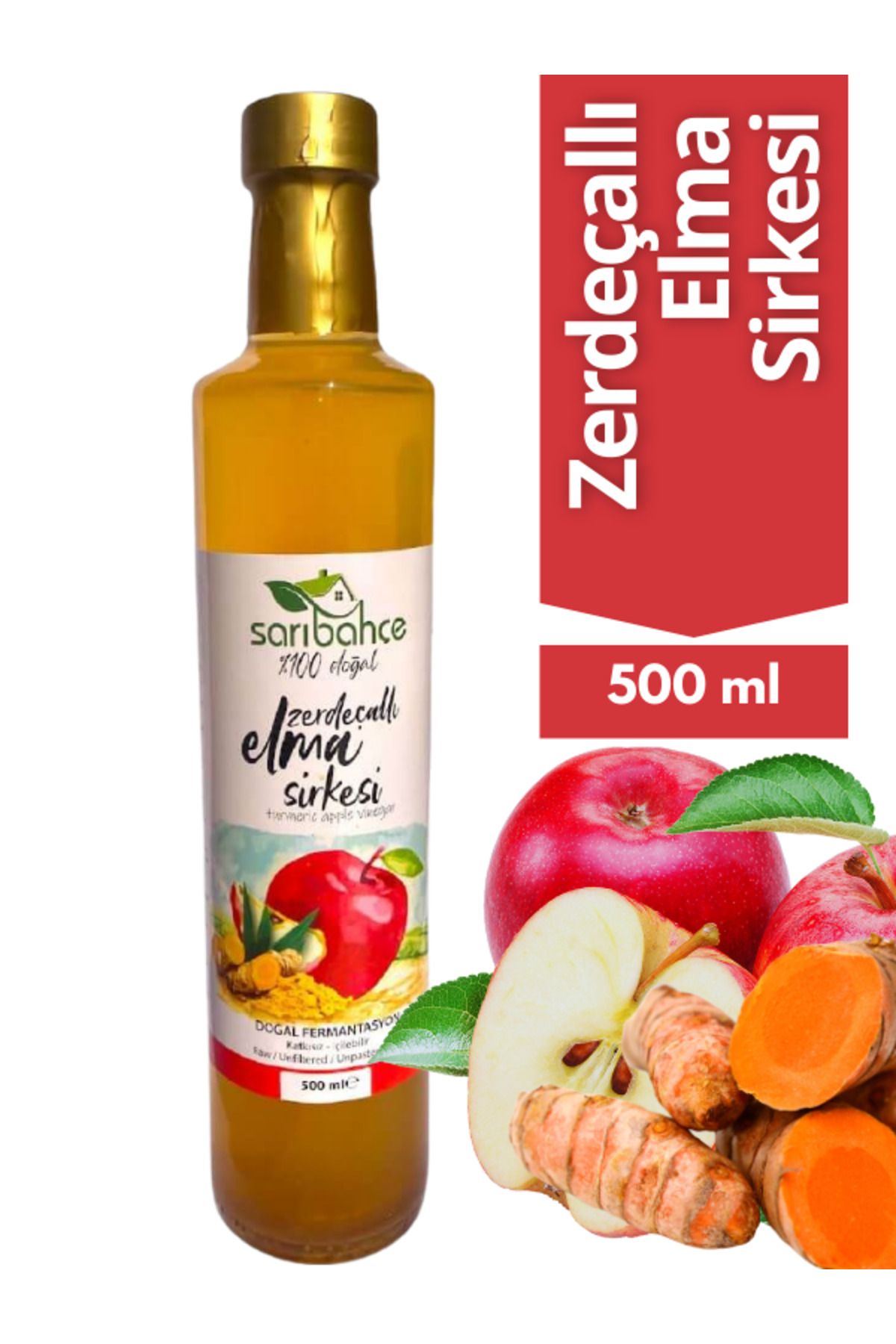 Sarıbahçe Zerdeçallı ElmaSirkesi 500 ml - Org...