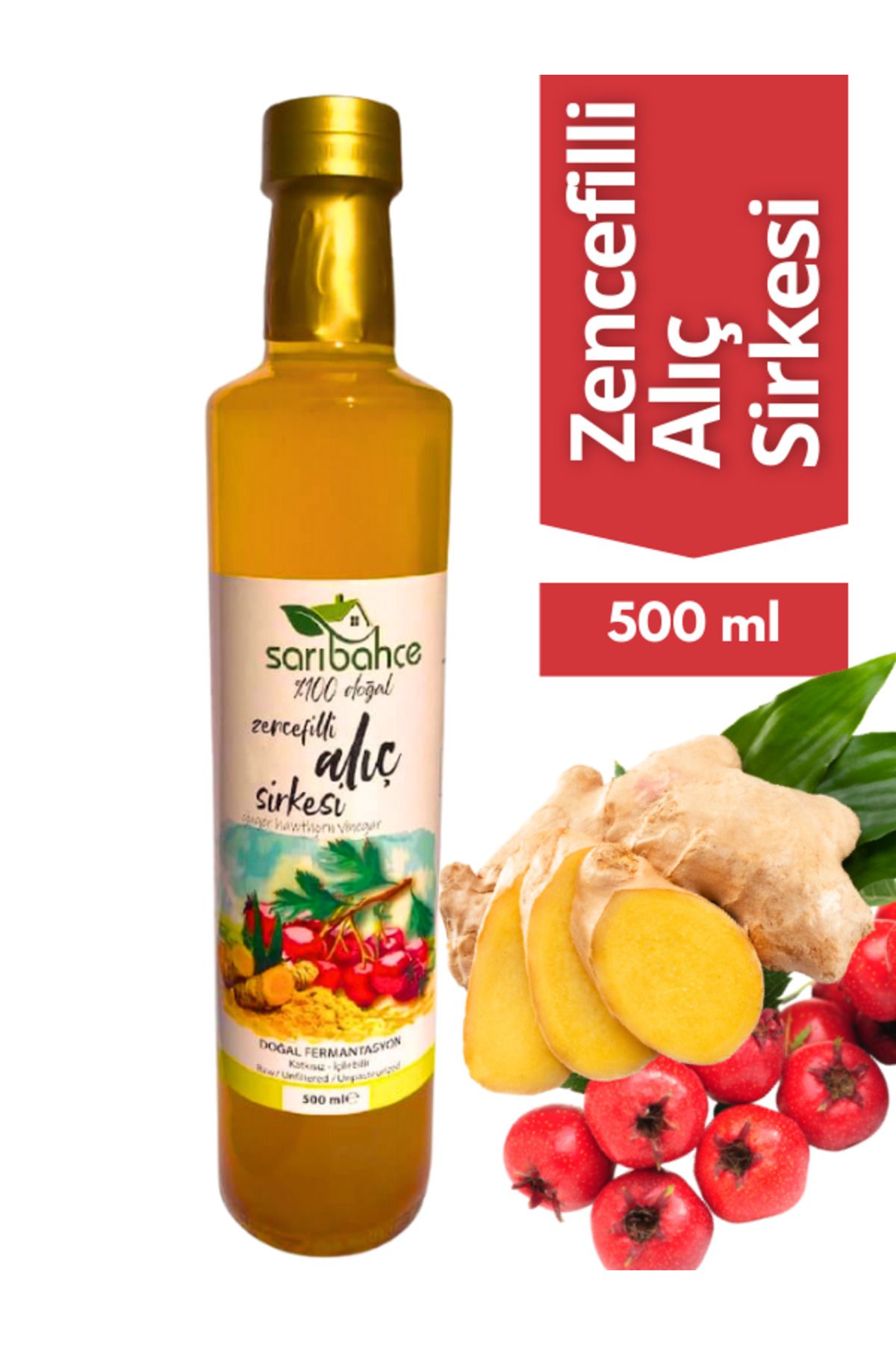 Sarıbahçe Zencefilli AlıçSirkesi 500 ml - Org...