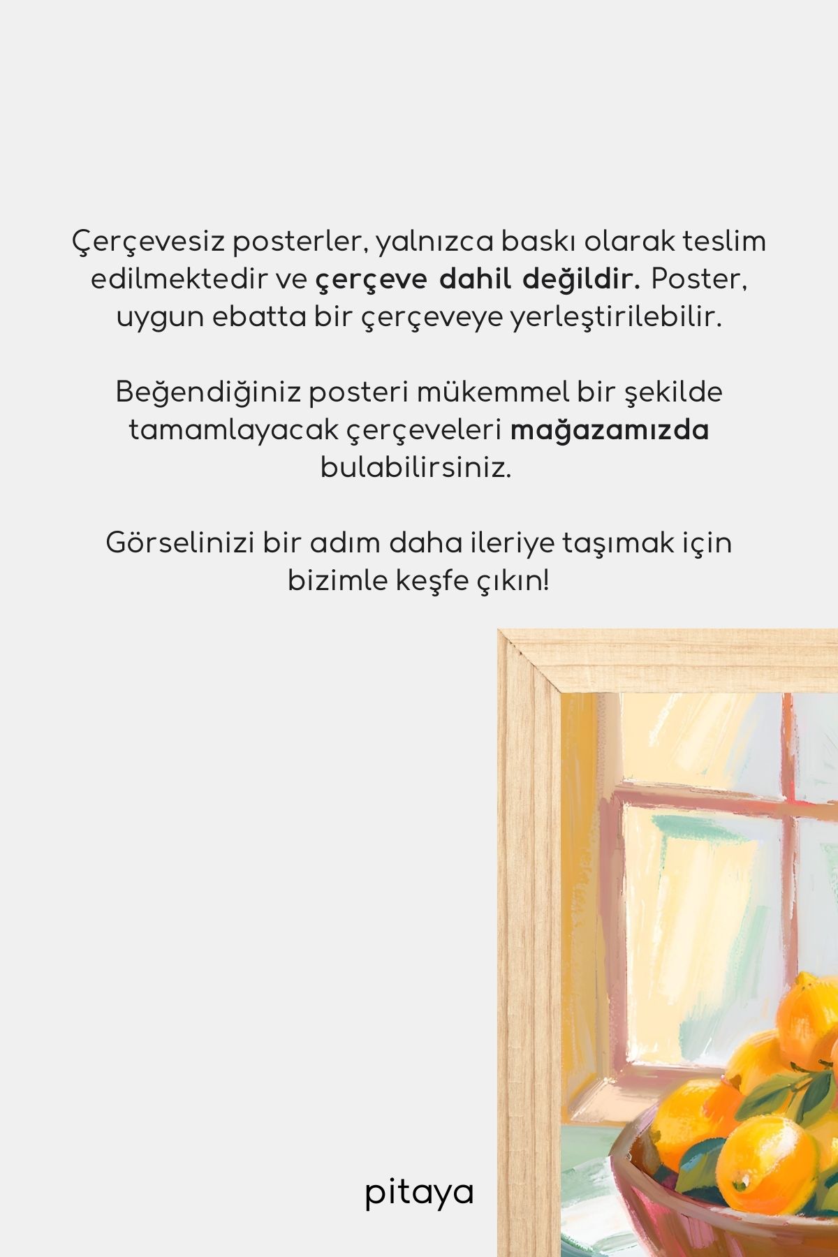 Oursies Lemons - Çerçevesiz Tasarım Minimalist Poster Tablo Duvar Dekorasyonu