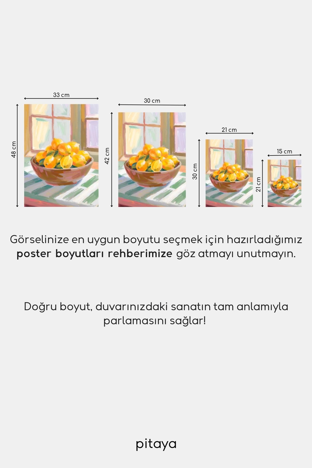 Oursies Lemons - Çerçevesiz Tasarım Minimalist Poster Tablo Duvar Dekorasyonu