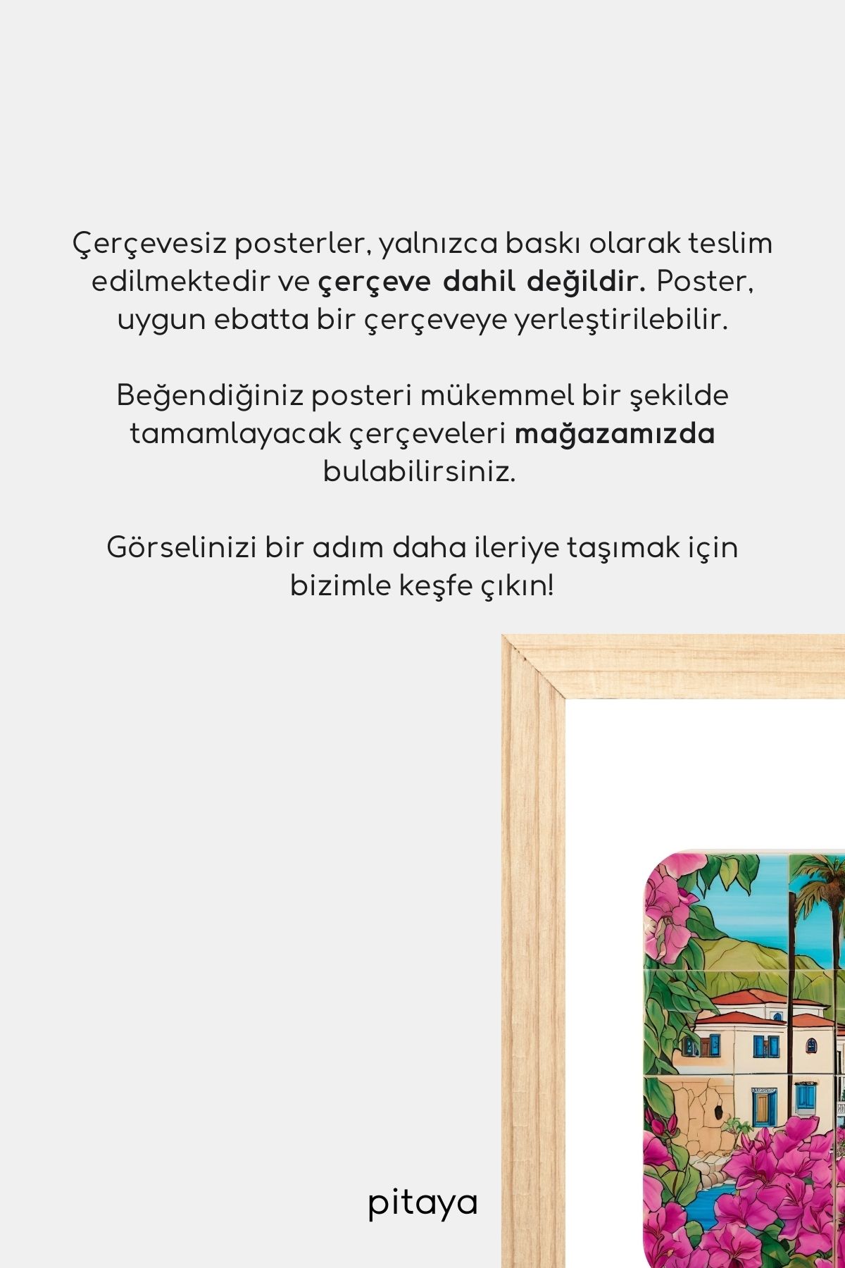 TilesCulture Koleksiyonu Cunda - Çerçevesiz Tasarım Poster Tablo Duvar Dekorasyonu