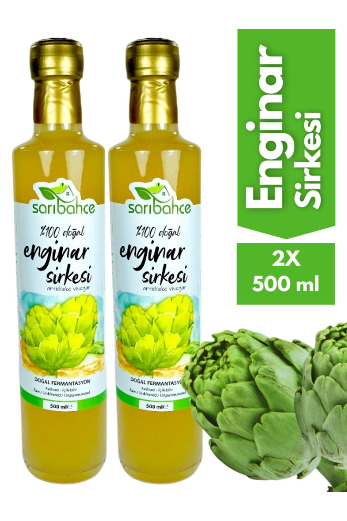 Sarıbahçe Enginar Sirkesi 500ml 2'li Paket -...