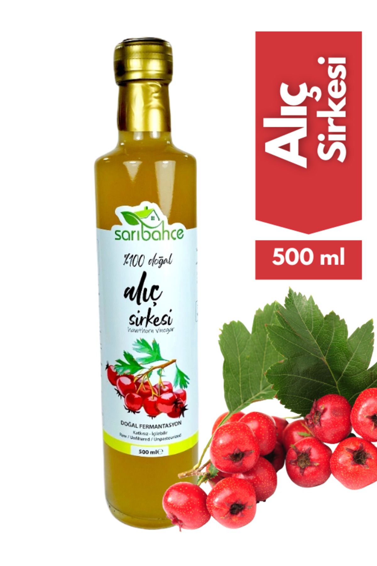 Sarıbahçe Alıç Sirkesi 500 ml- Organik Doğal...