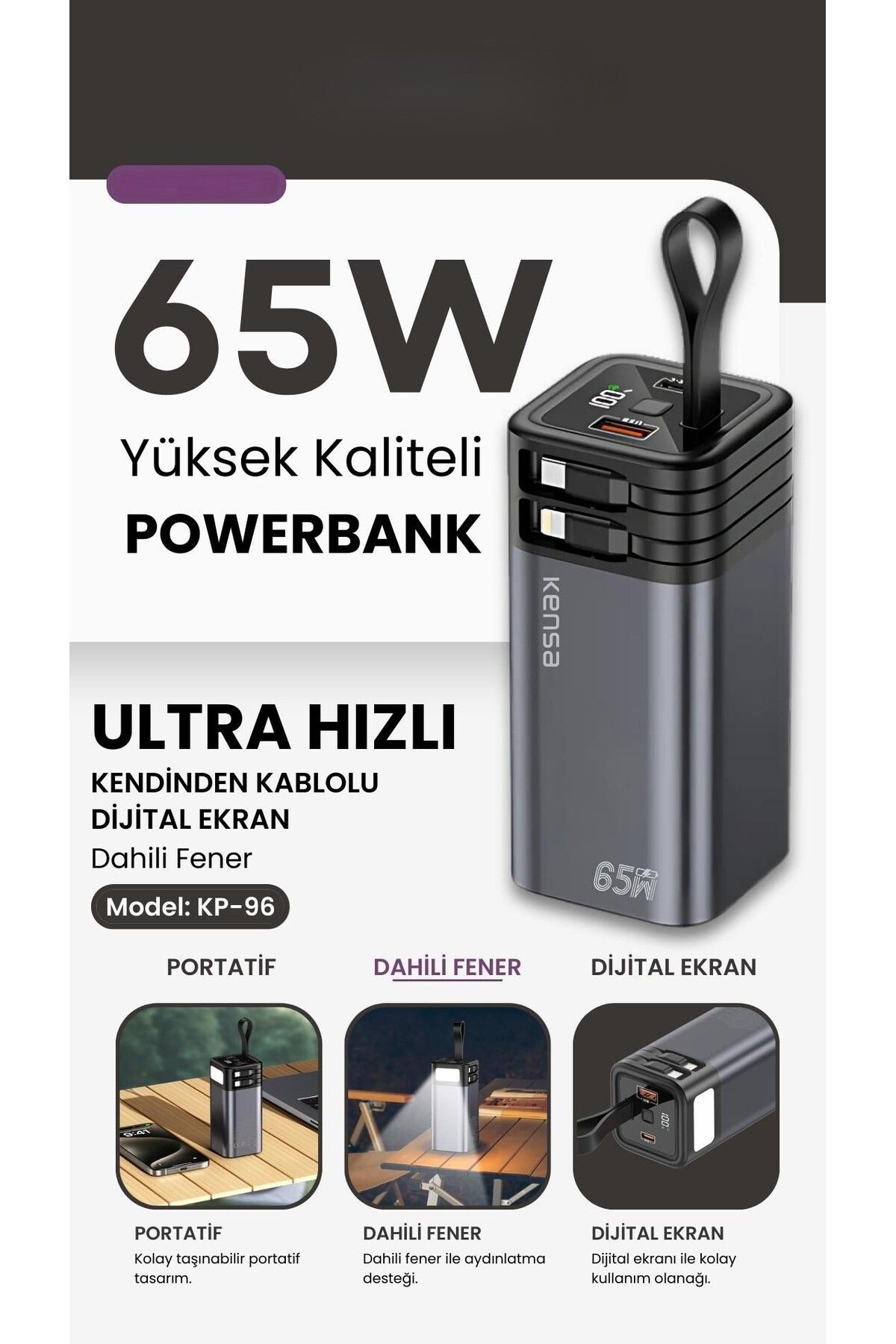 ERCTECH 65W Yüksek Hızlı20.000Mah Powerbank