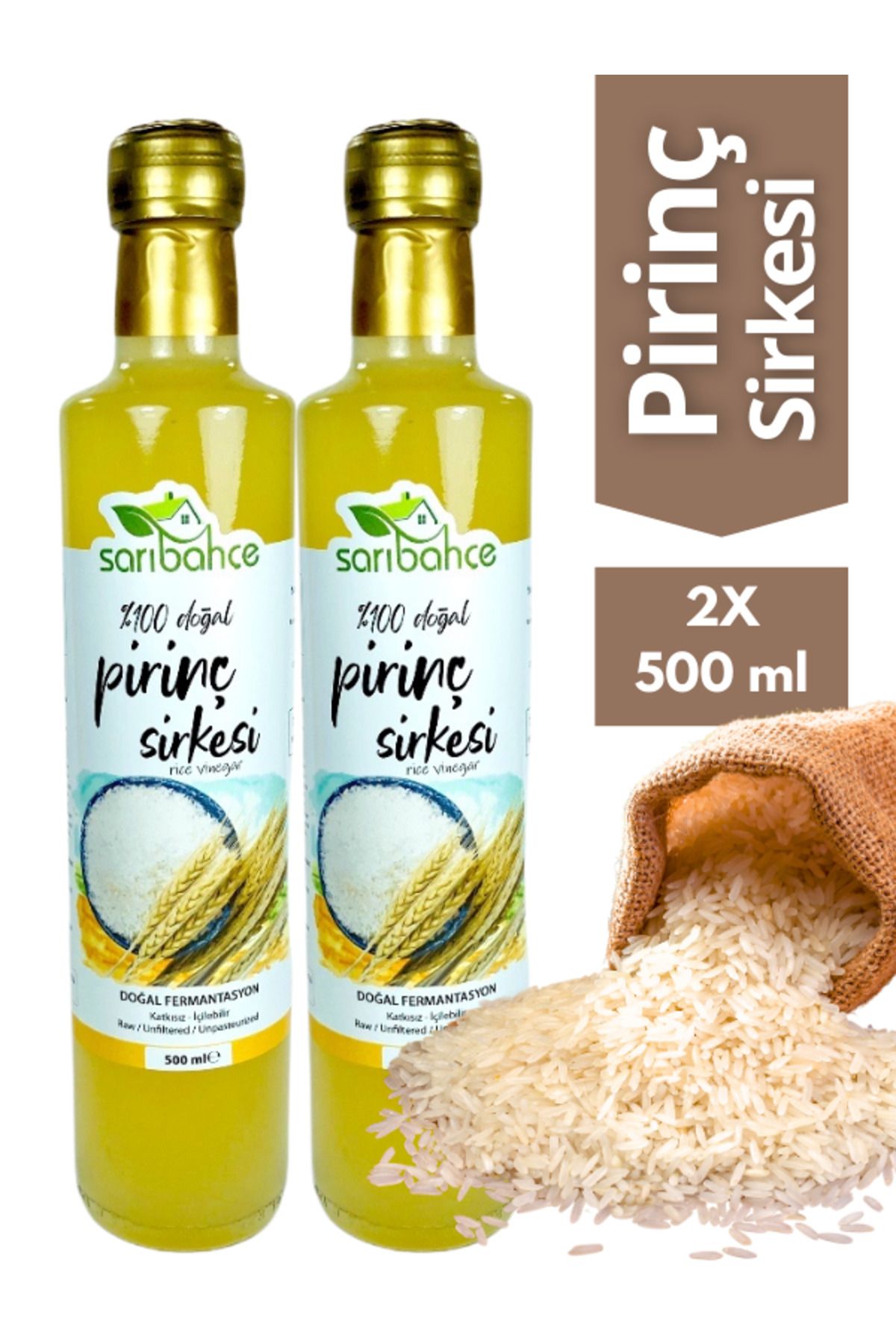 Sarıbahçe Pirinç Sirkesi 500ml 2'li Paket - O...