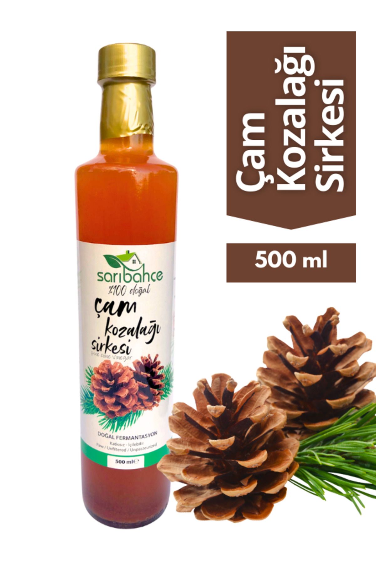 Sarıbahçe Çam KozalağıSirkesi 500 ml - Organi...