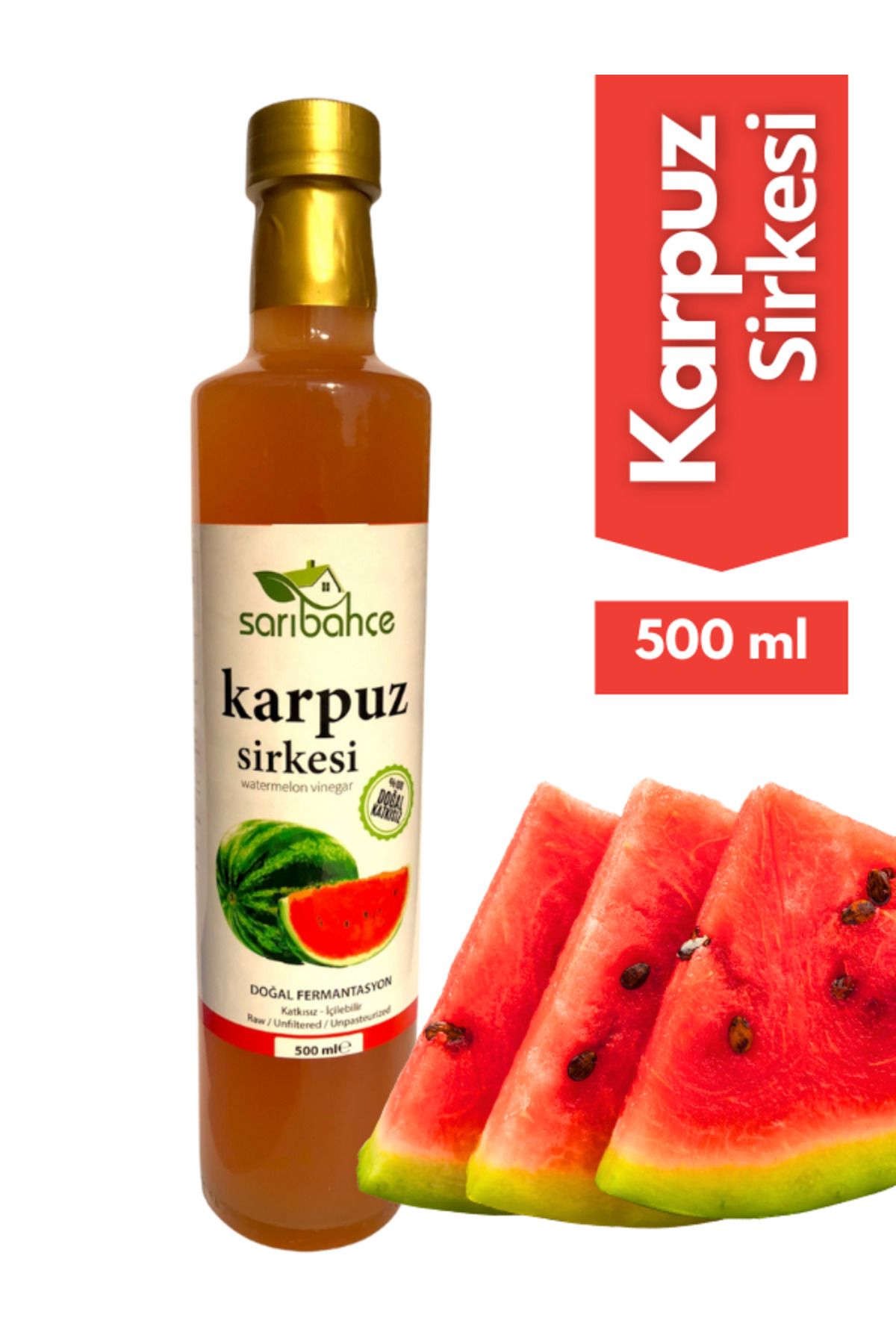 Sarıbahçe Karpuz Sirkesi 500ml - Organik Doğa...