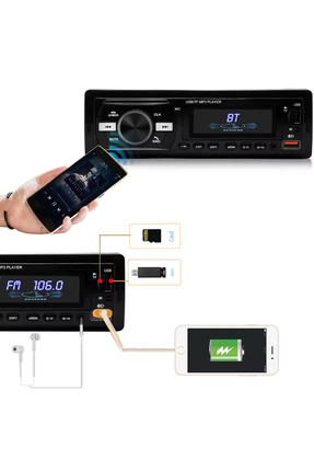 Mx-3550bt Çift Usb Araba Oto Teyp Radyo Bluetooth Usb Aux Rgb Tuş Işığı 4*60 (YENİ KUTU) Image 1