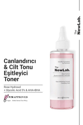 Aydınlatıcı, Cilt Tonu Eşitleyici Ve Gözenek Sıkılaştırıcı Toner (GLYCOLİC ACİD 5% AHA BHA) 250 ml Image 0