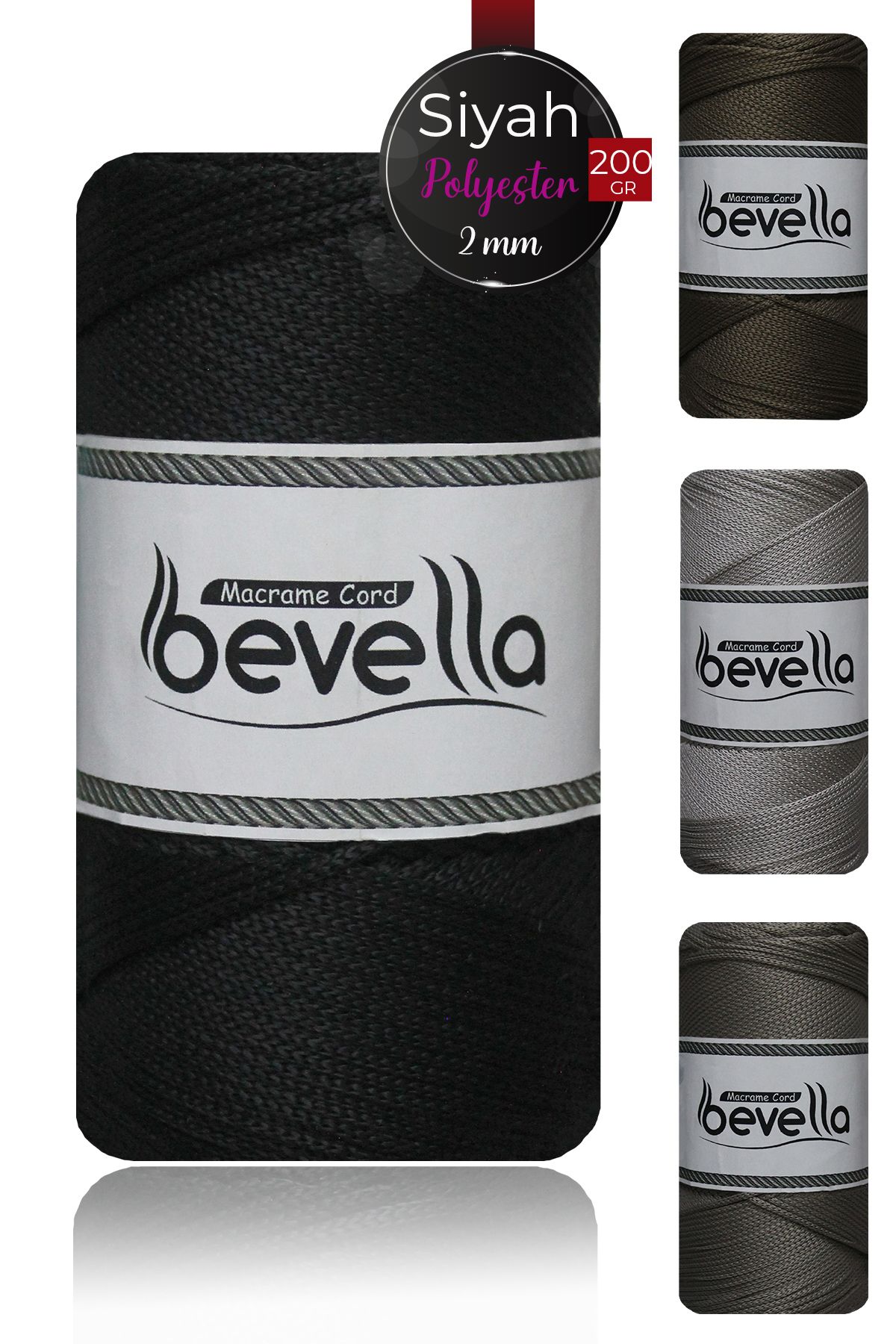 Bevella Macrame Cord 2 mm -200 gr Polyester (...