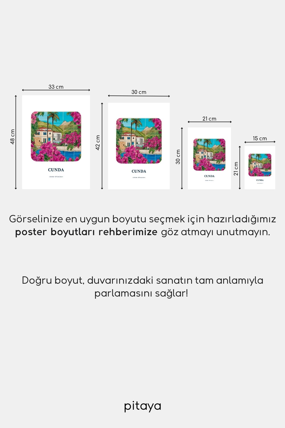 TilesCulture Koleksiyonu Cunda - Çerçevesiz Tasarım Poster Tablo Duvar Dekorasyonu