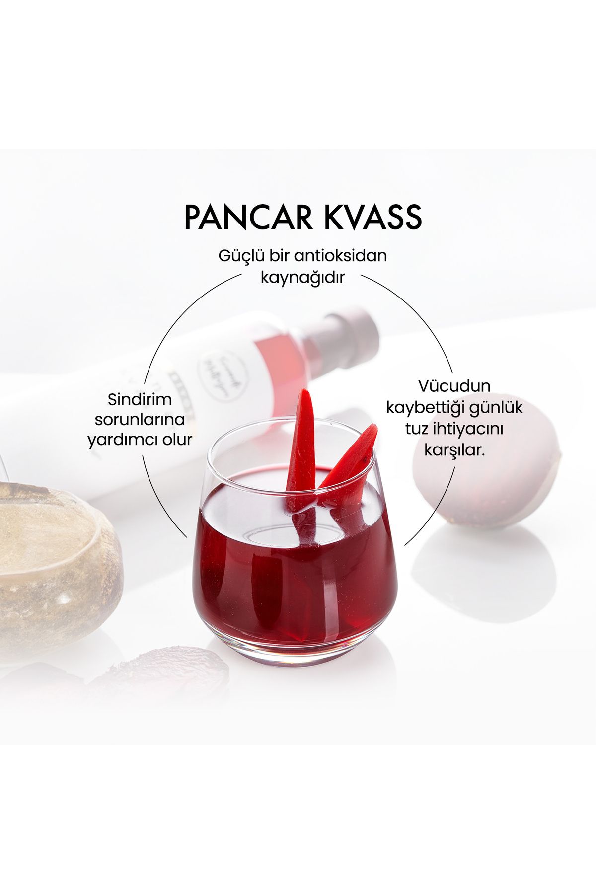 Doğal Fermantasyon Pancar Kvass - Kırmızı Pancar Şalgam Mor Havuç Içeren Lakto Fermente Içecek