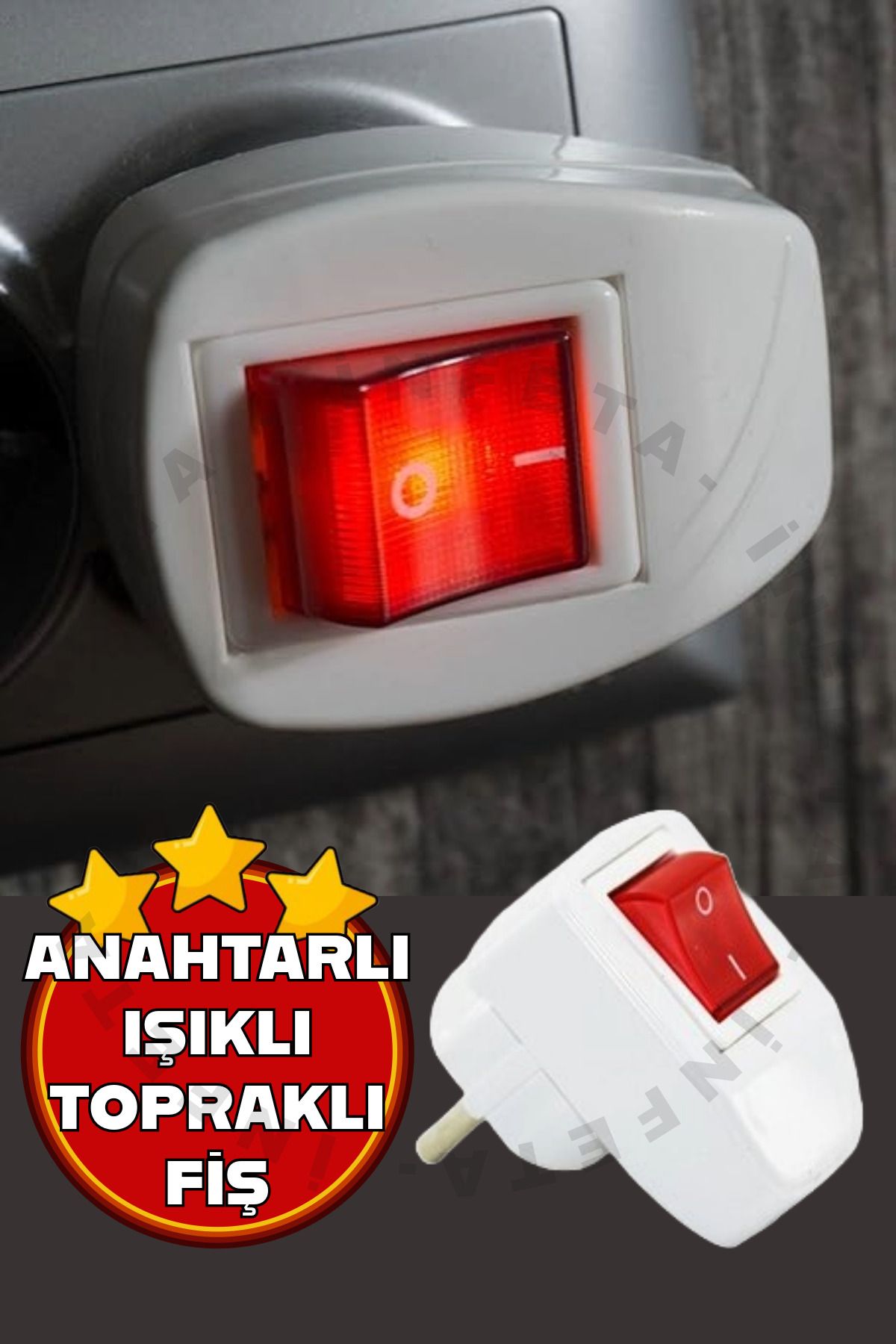 İnfeta Anahtarlı TopraklıErkek Fiş - Açma Kap...