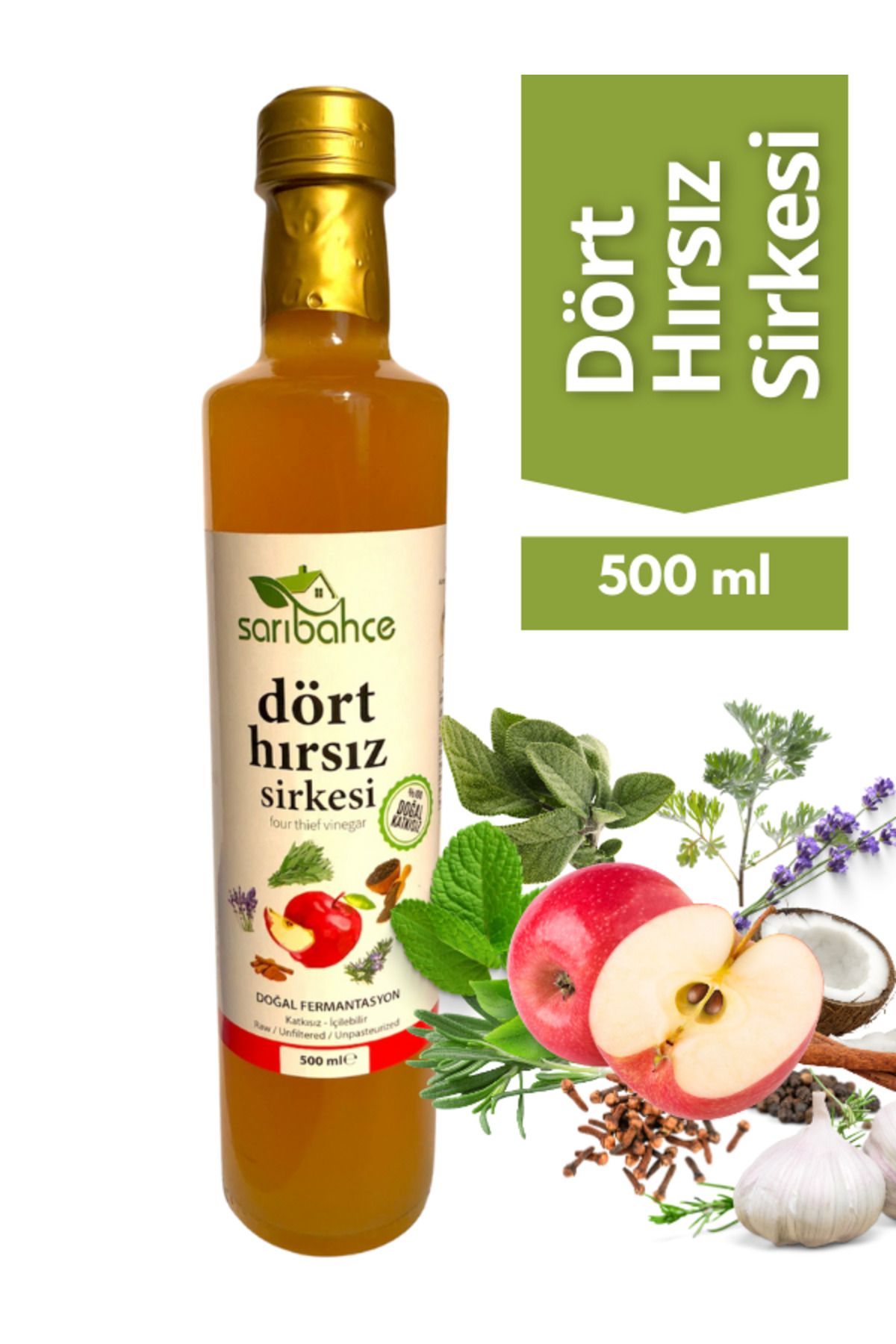 Sarıbahçe Dört Hırsız Sirkesi500 ml - Organik...