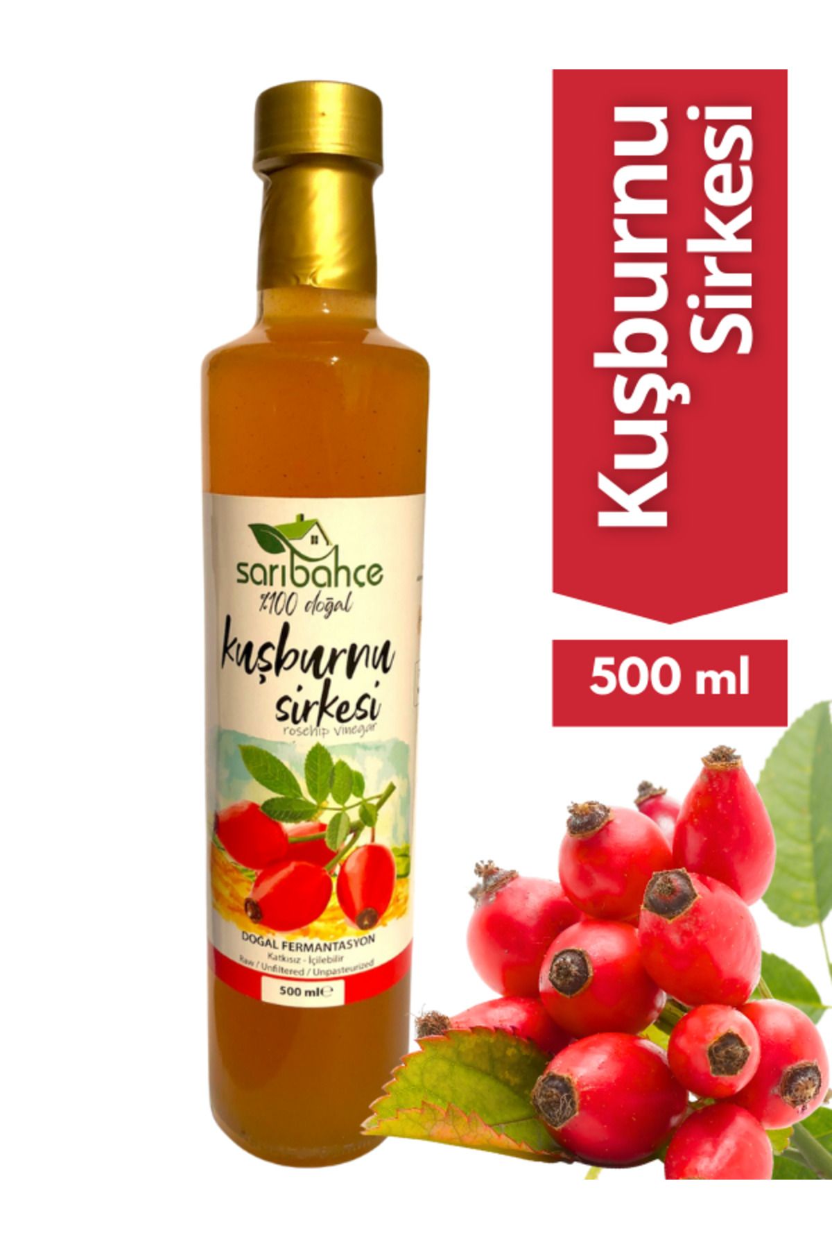 Sarıbahçe Kuşburnu Sirkesi500 ml - Organik Do...