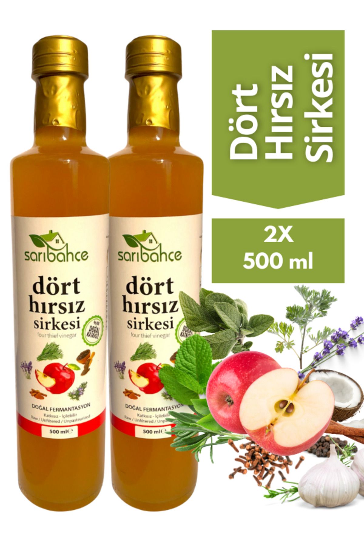 Sarıbahçe Dört Hırsız Sirkesi500 Ml - 2li Pak...