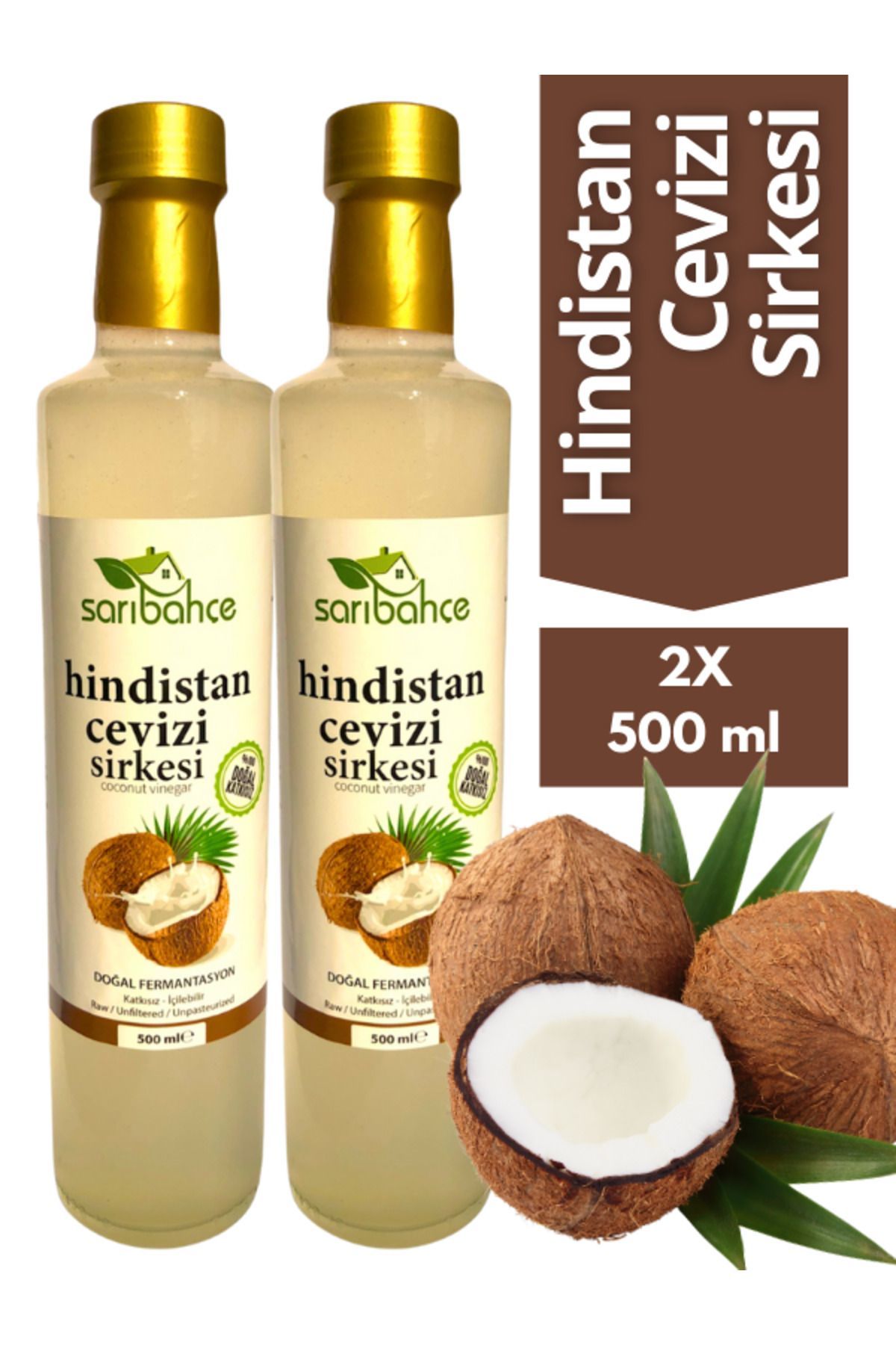 Sarıbahçe Hindistan CeviziSirkesi 500 ml 2'li...