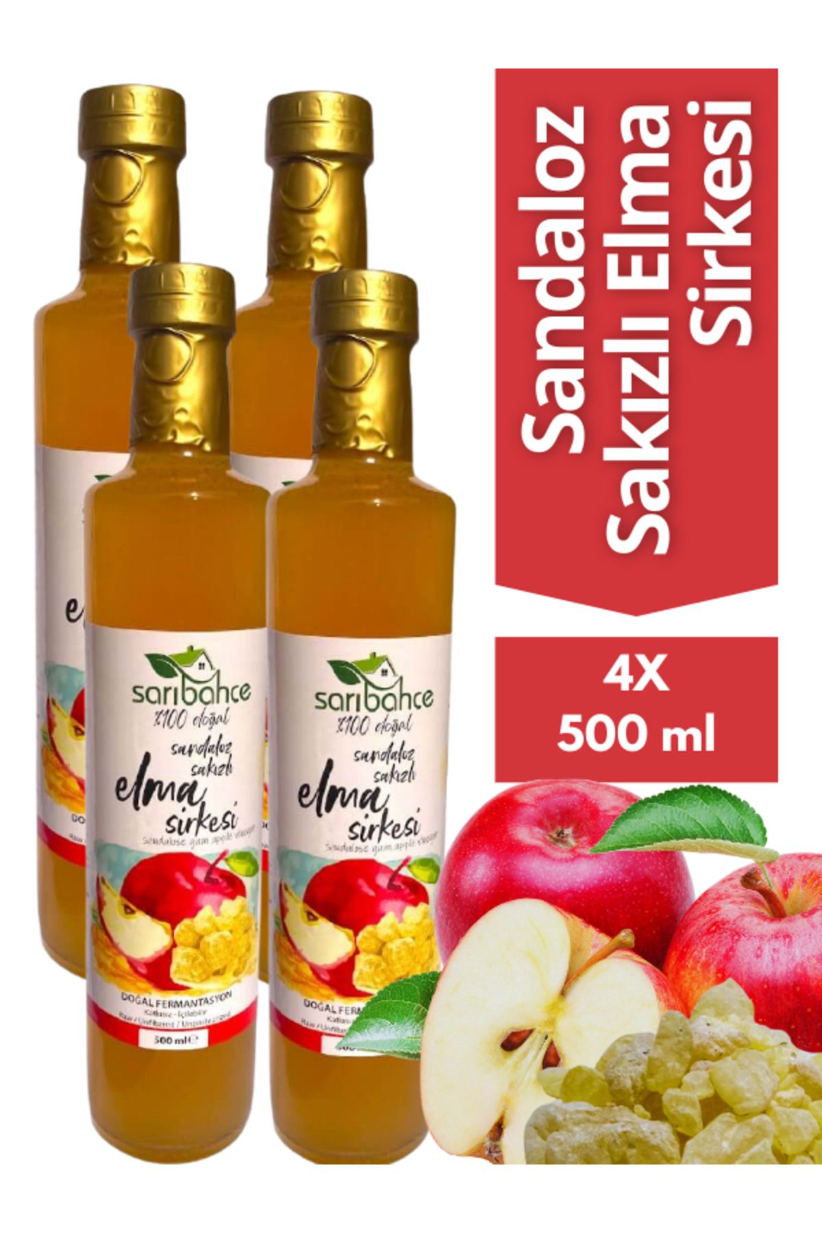 Sarıbahçe Sandaloz SakızlıElma Sirkesi 500 ml...