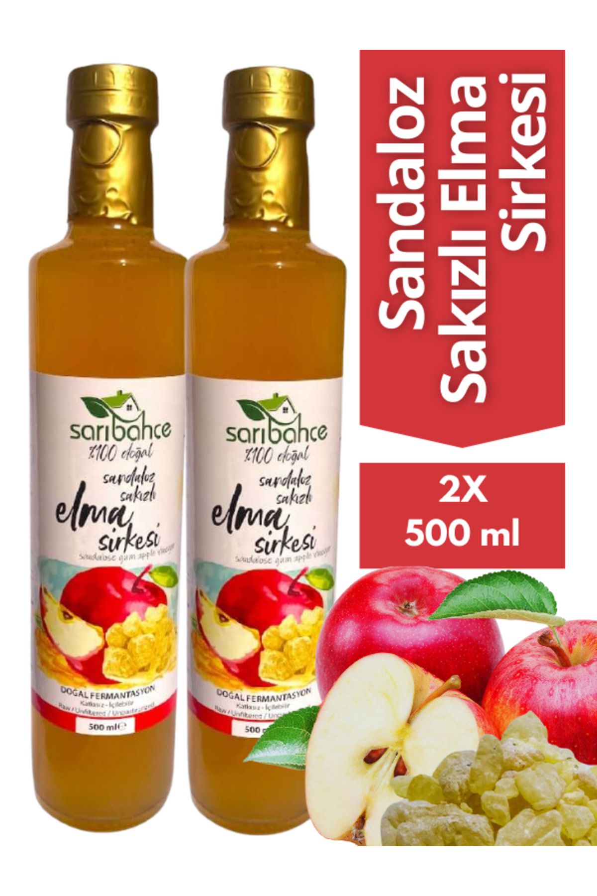 Sarıbahçe Sandaloz SakızlıElma Sirkesi 500 ml...