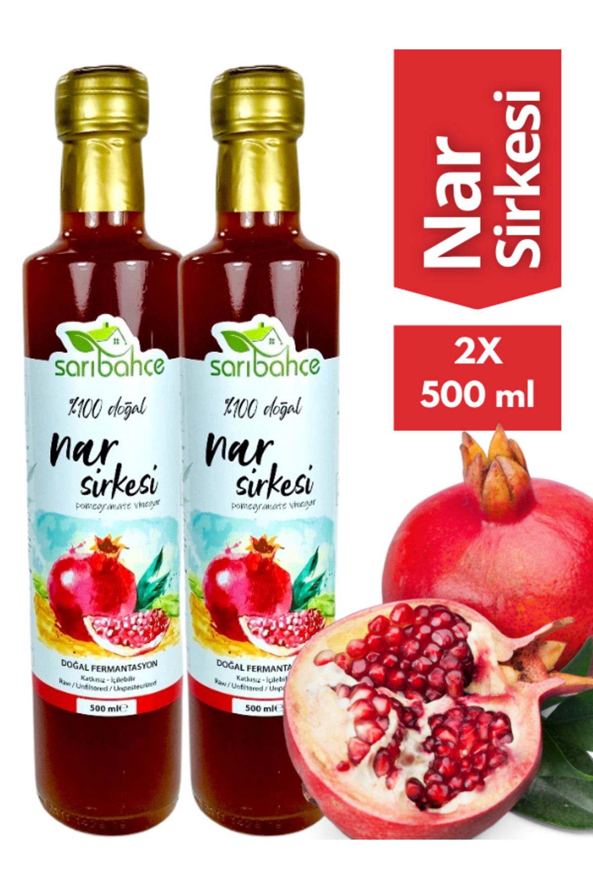 Sarıbahçe Nar Sirkesi 500 ml2'li Paket - Orga...